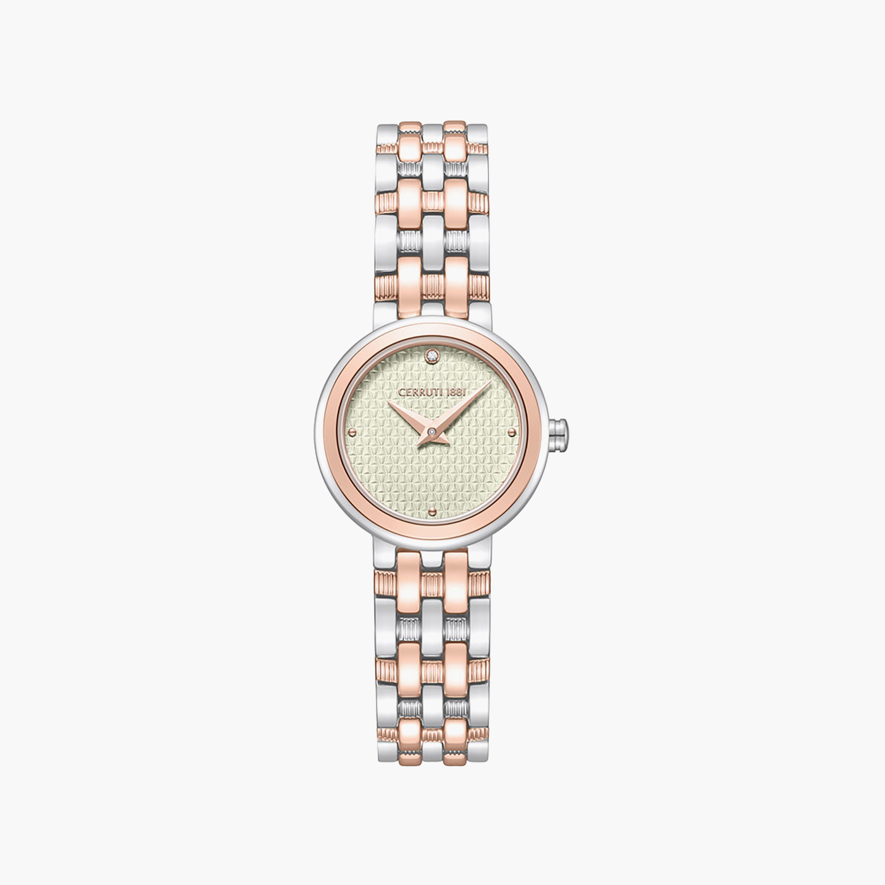 Lusia Warm Grey Dial Stainless Steel Bracelet Analog Watch for Women-women-watchesandjewellery-watches-image-1