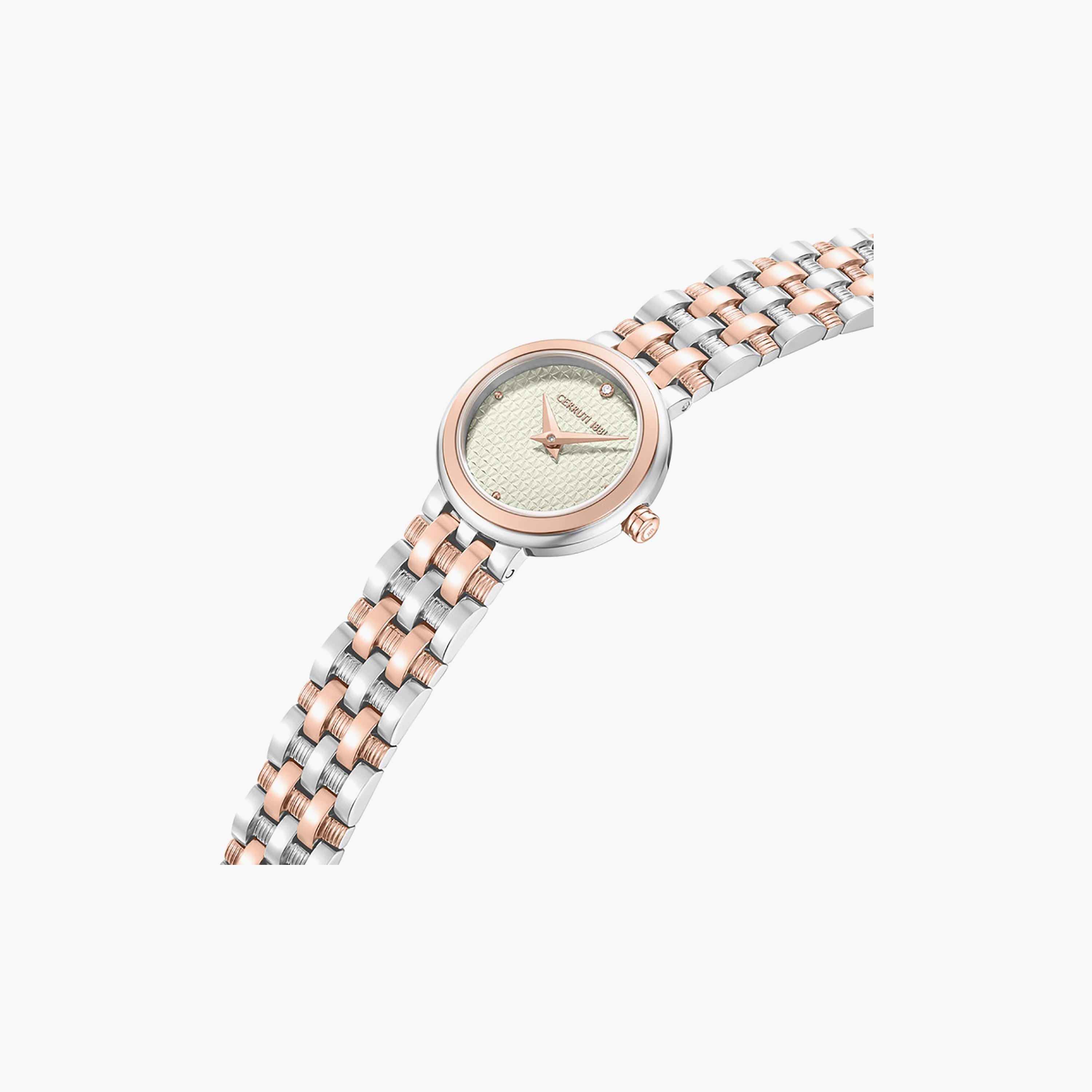 Lusia Warm Grey Dial Stainless Steel Bracelet Analog Watch for Women-women-watchesandjewellery-watches-image-2
