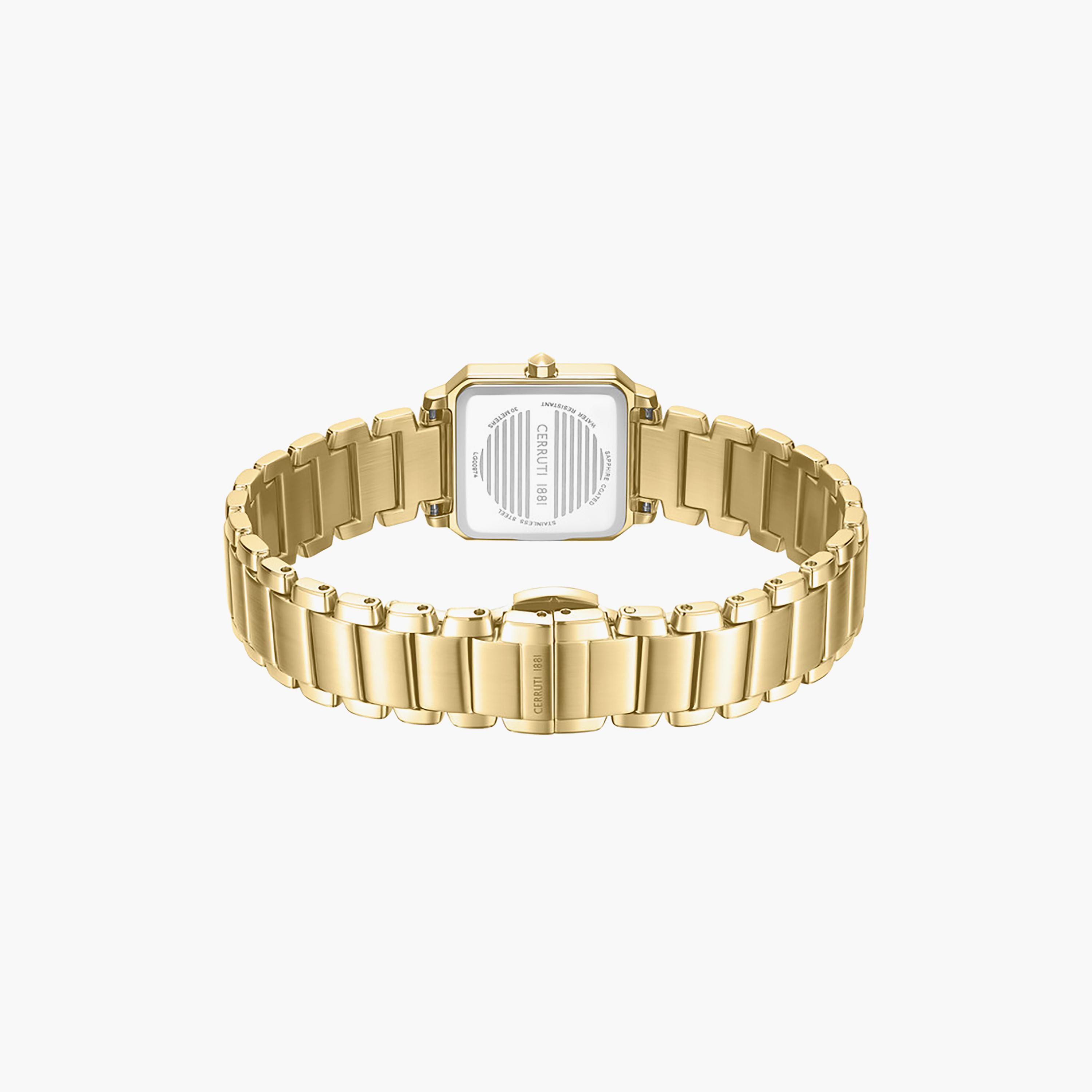 Perugia Yellow Gold Plated Stainless Steel Bracelet Analog Watch for Women-women-watchesandjewellery-watches-image-3