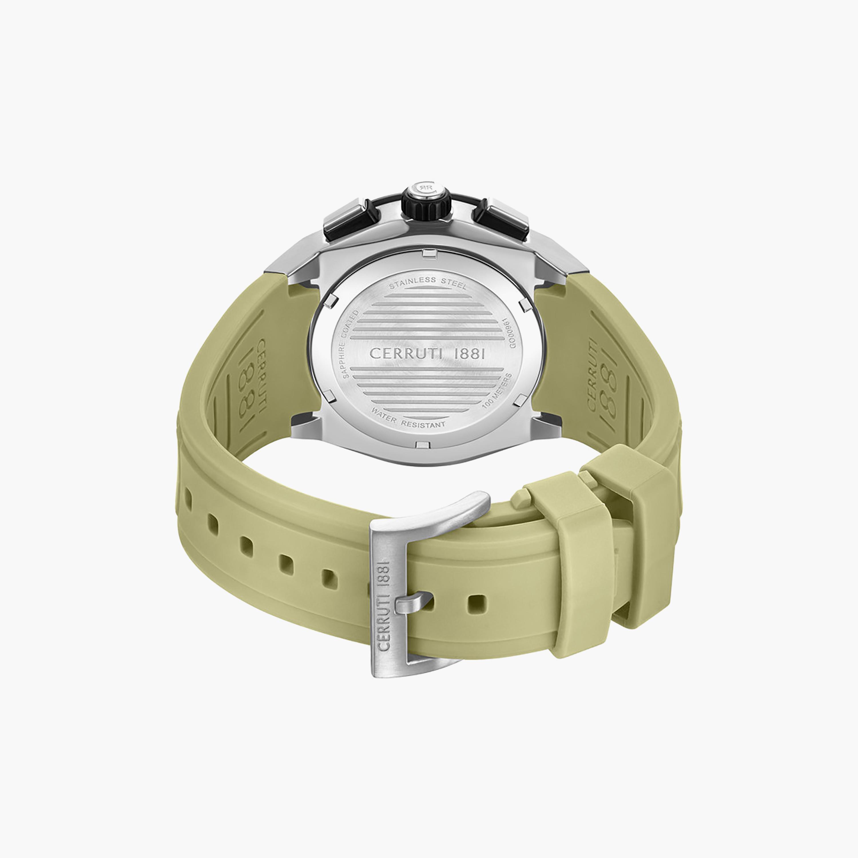 Ruscello Declination Khaki Dial Silicone Strap Chronograph Watch for Men-men-watchesandjewellery-watches-image-3