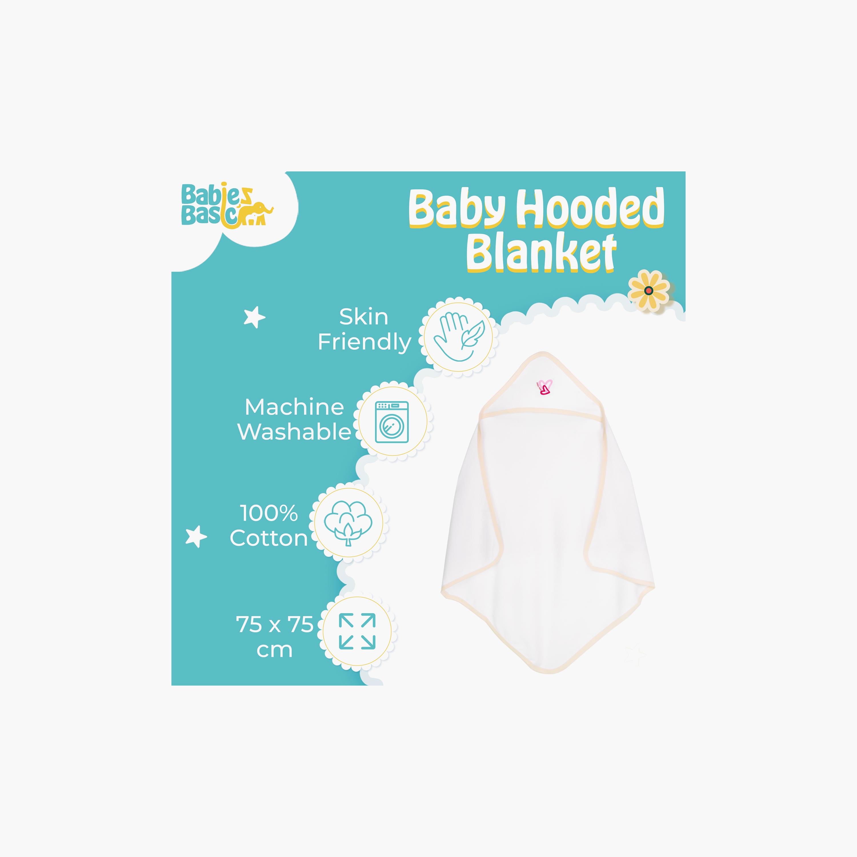 بطانية قطنية بغطاء رأس من بيبيز بيسك-baby-nursery-blanketsandswaddles-receivingblankets-image-5