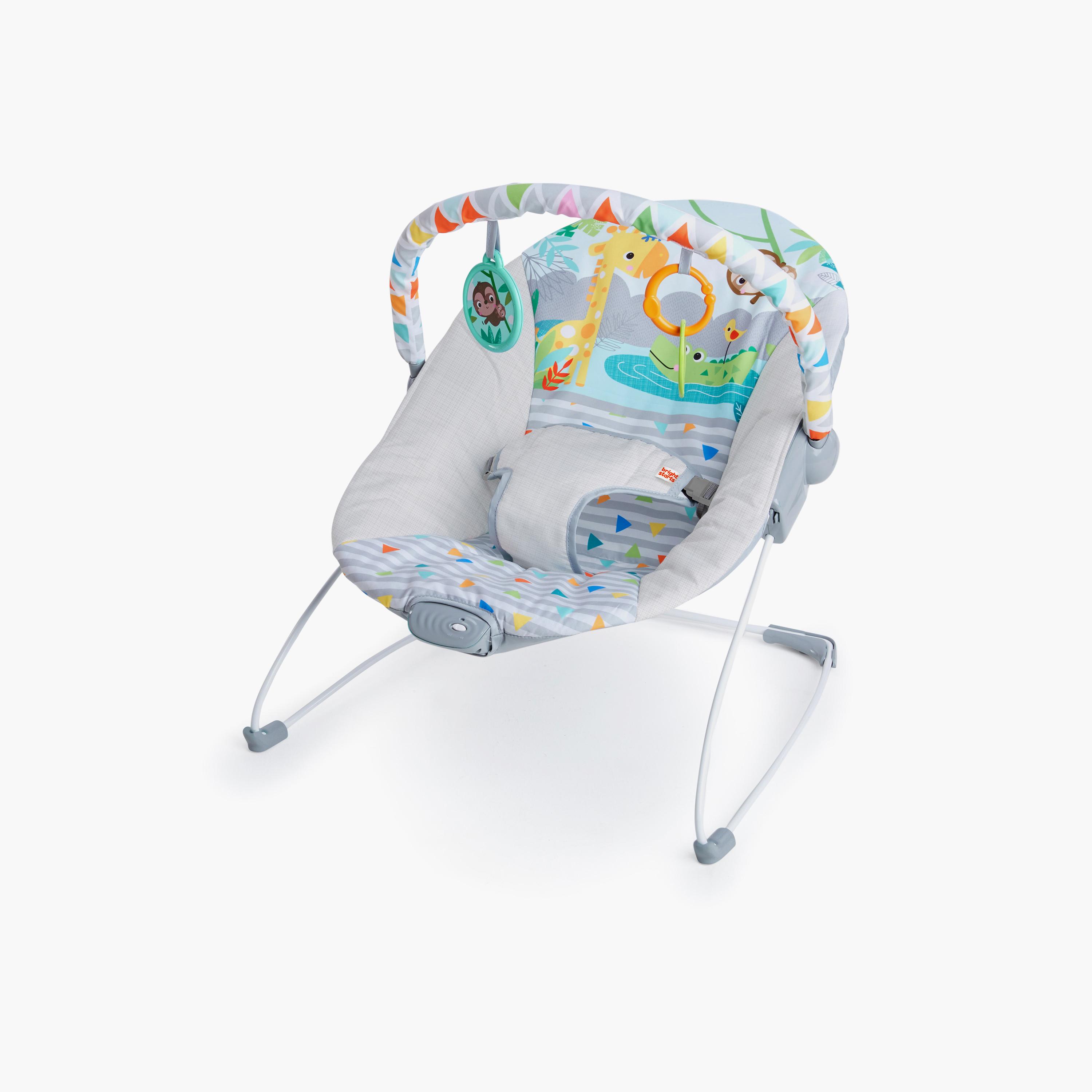 Bright Starts Safari Vibrating Bouncer with Hanging Toys-baby-infantactivity-bouncers-image-1