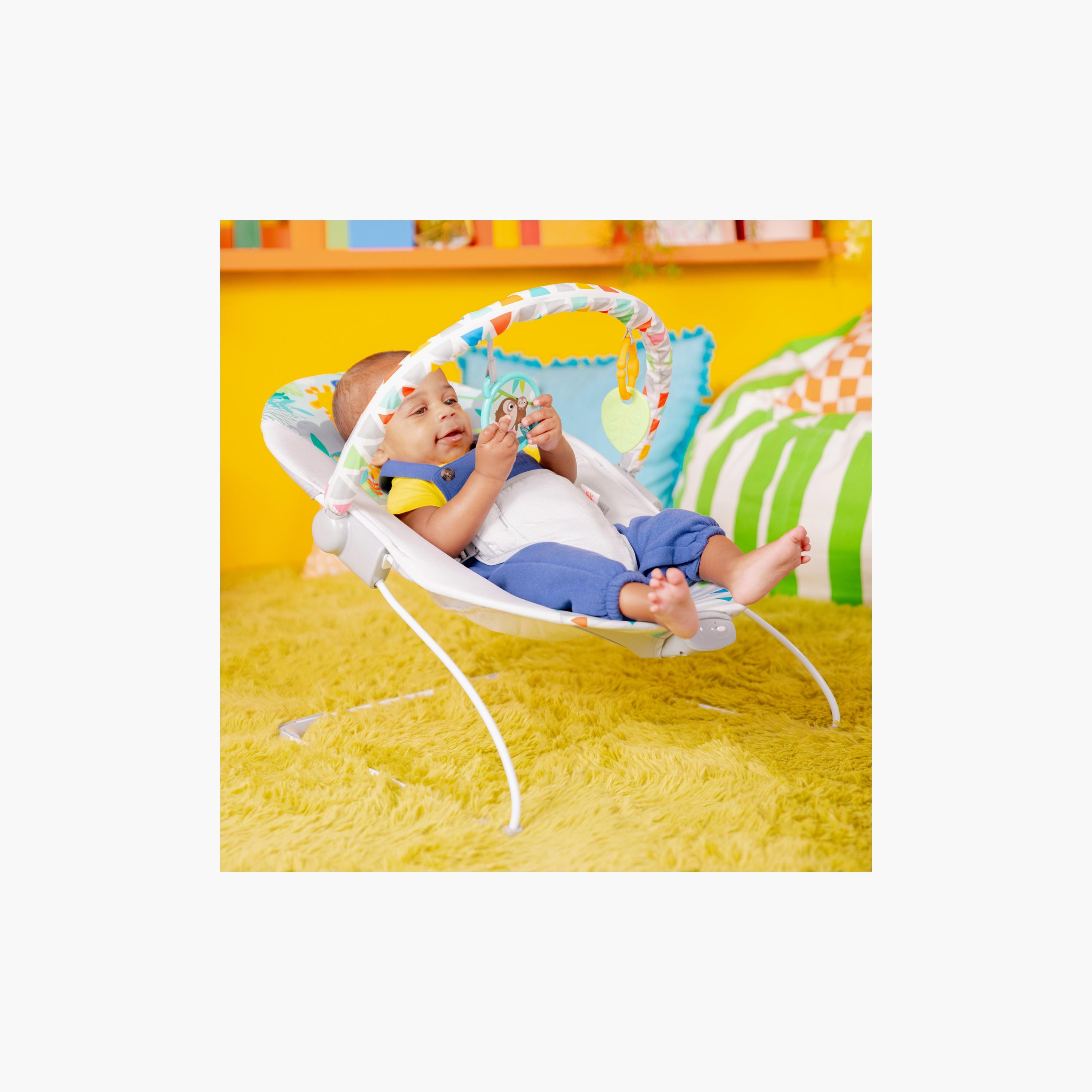 Bright Starts Safari Vibrating Bouncer with Hanging Toys-baby-infantactivity-bouncers-image-2