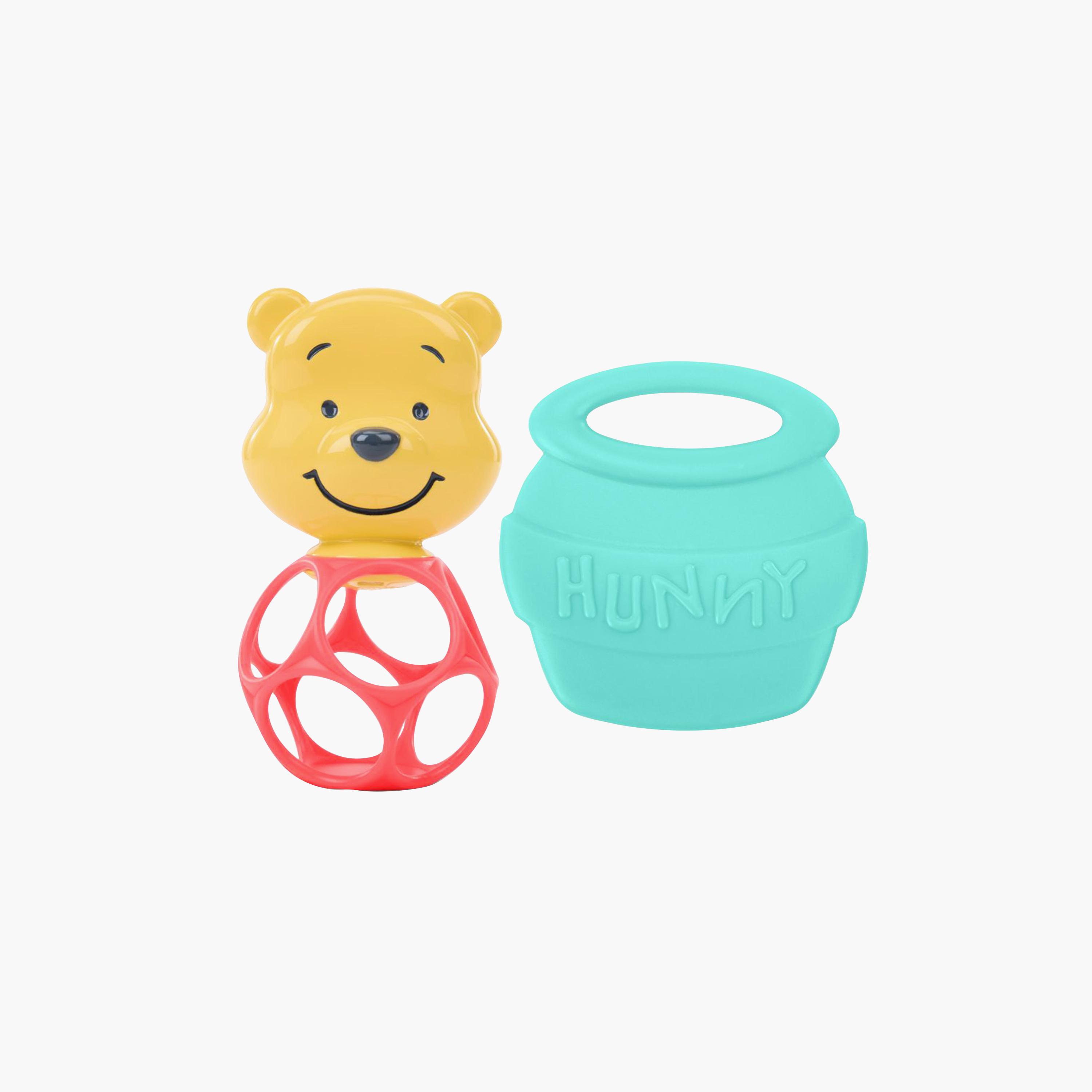 طقم خشخيشة وعضاضة برايت ستارتس ويني ذا بوه هوني اند شيك قطعتين-toys-babyandtoddlertoys-rattlesandteethers-image-1