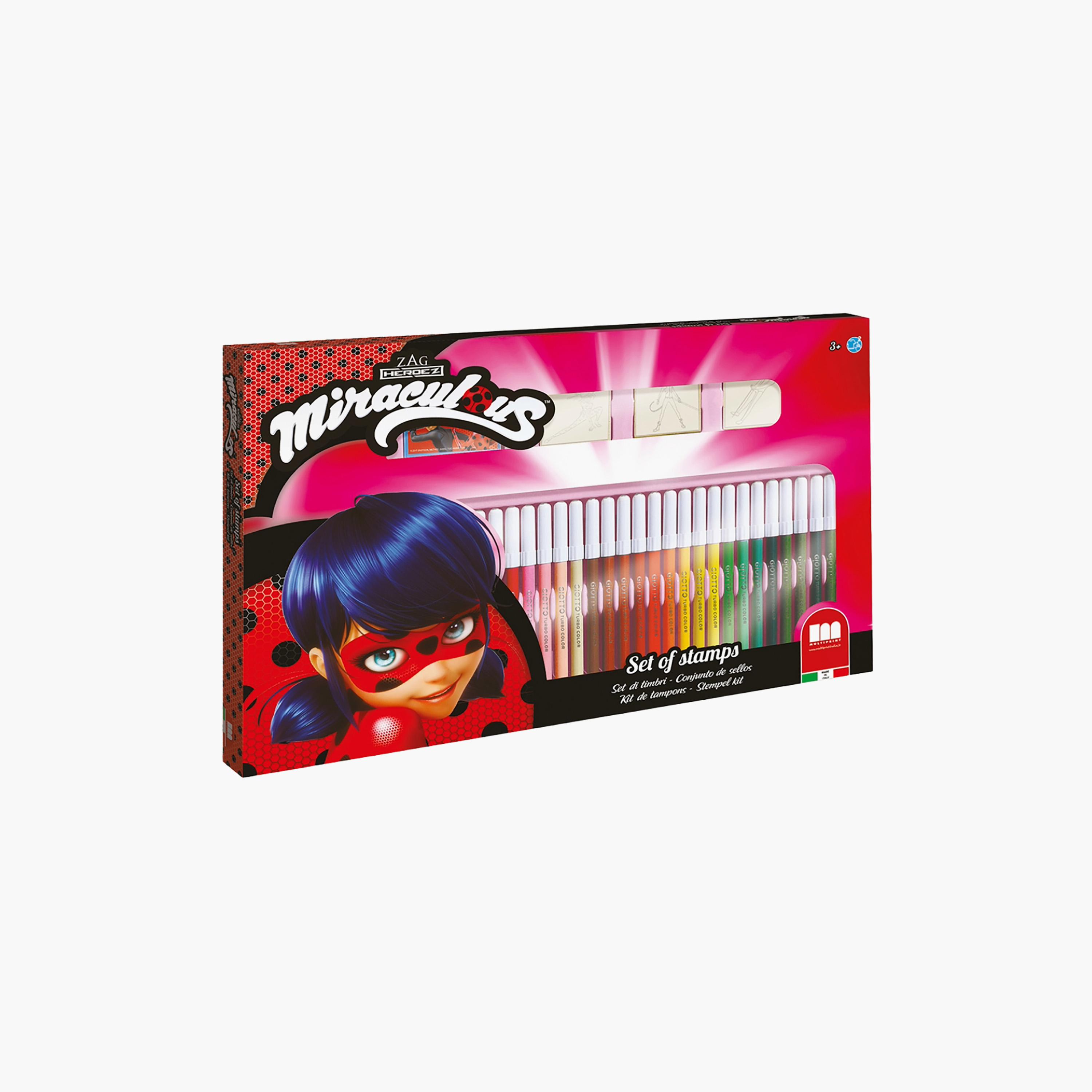 Miraculous Ladybug Felt Tip Pen Mini Art Set with Stamps & Colouring Book-school-artsandcrafts-image-3
