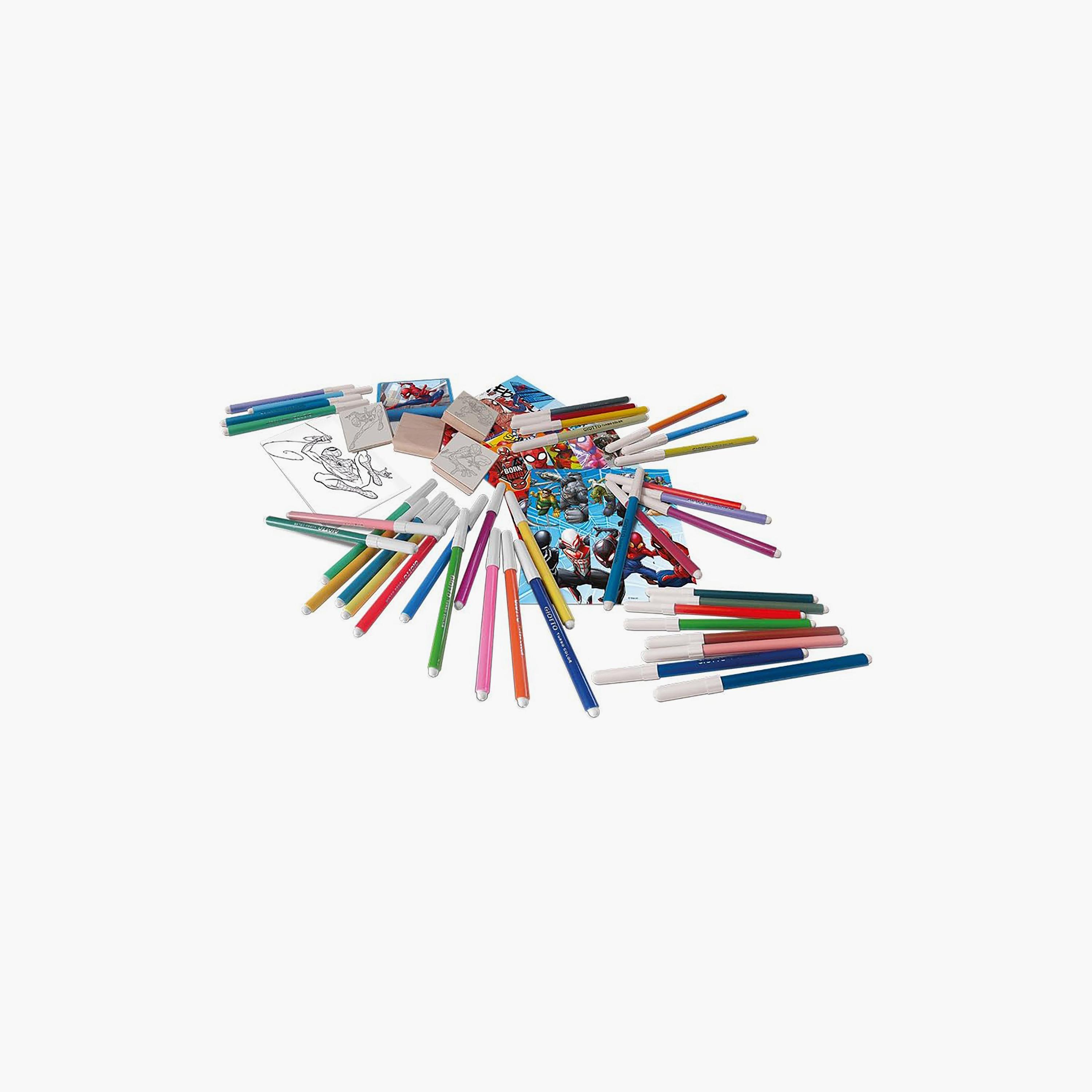 Miraculous Spidey & Friends Felt Tip Pen Art Set with Stamps & Colouring Book-school-artsandcrafts-image-1