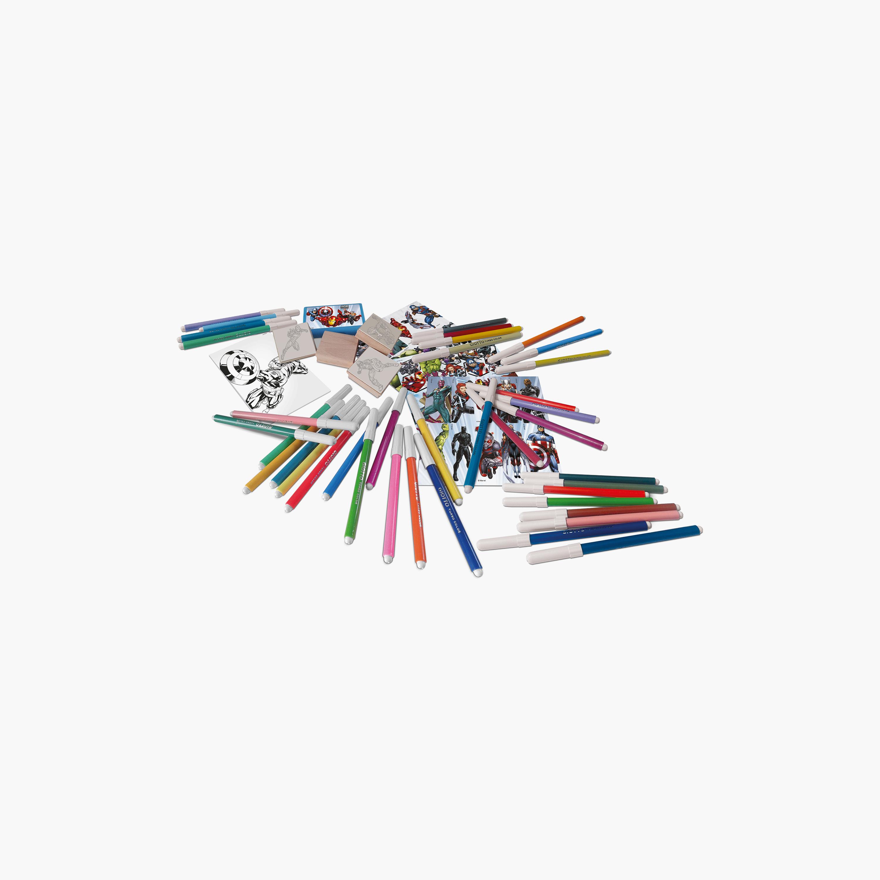 Miraculous Marvel Avengers Felt Tip Pen Mega Art Set with Stamps & Colouring Book-school-artsandcrafts-image-1
