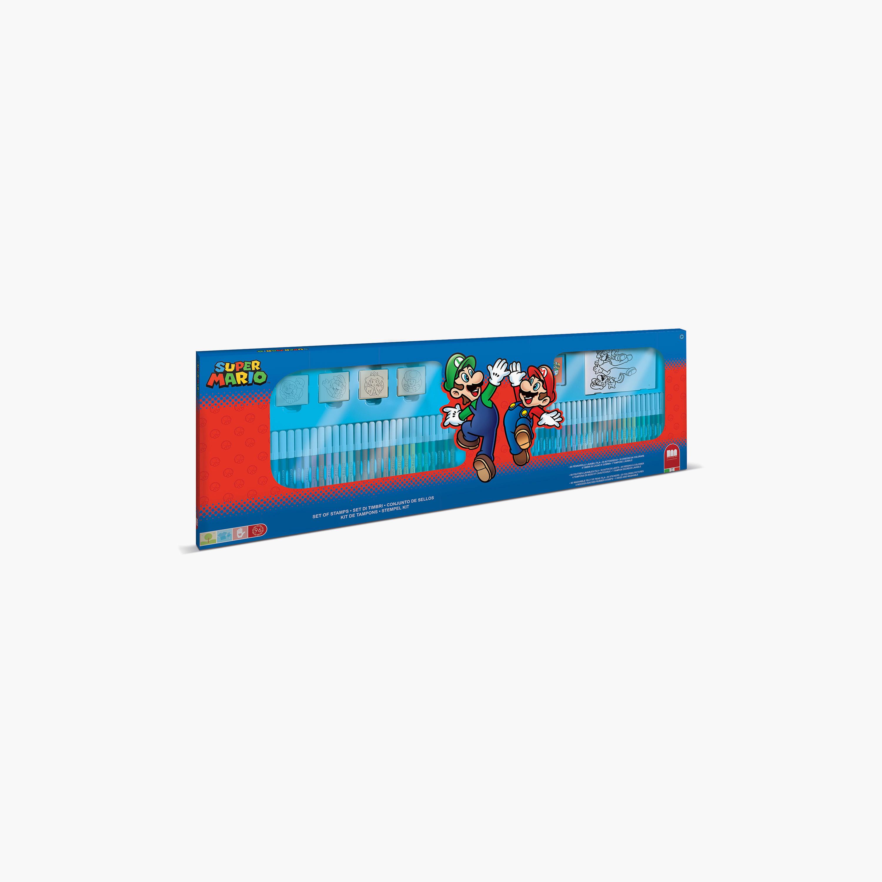 Miraculous Super Mario Felt Tip Pen Art Set with Stamps & Colouring Book-school-artsandcrafts-image-3