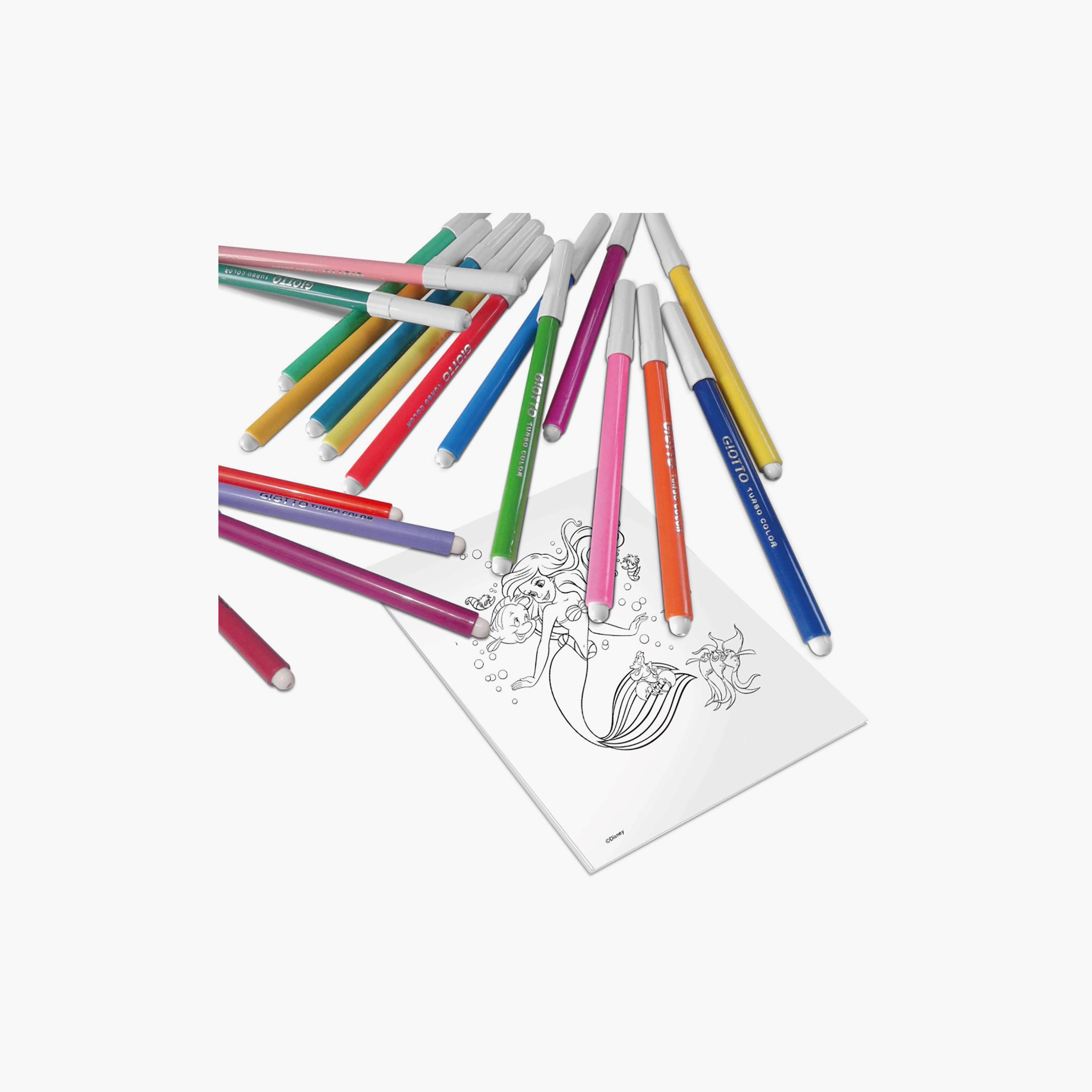 Miraculous Disney Princess Felt Tip Pen Art Set with Stamps & Colouring Book-school-artsandcrafts-image-2