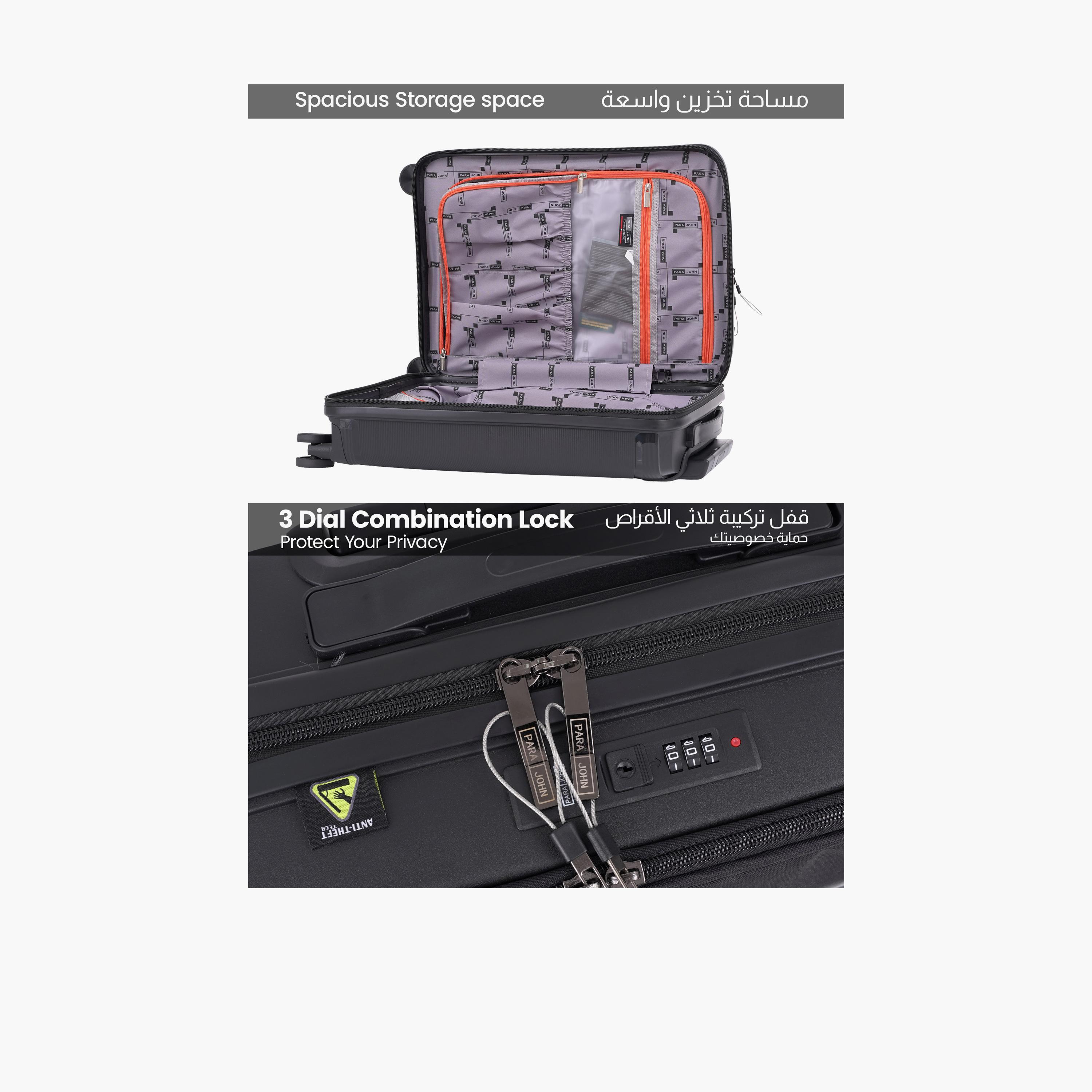 Para John Primeflex 56 CM Small Cabin Polypropylene Hard-Sided 4-Wheeler Spinner Trolley Bag with Combination Lock-travel-luggagesandbags-luggage-image-15