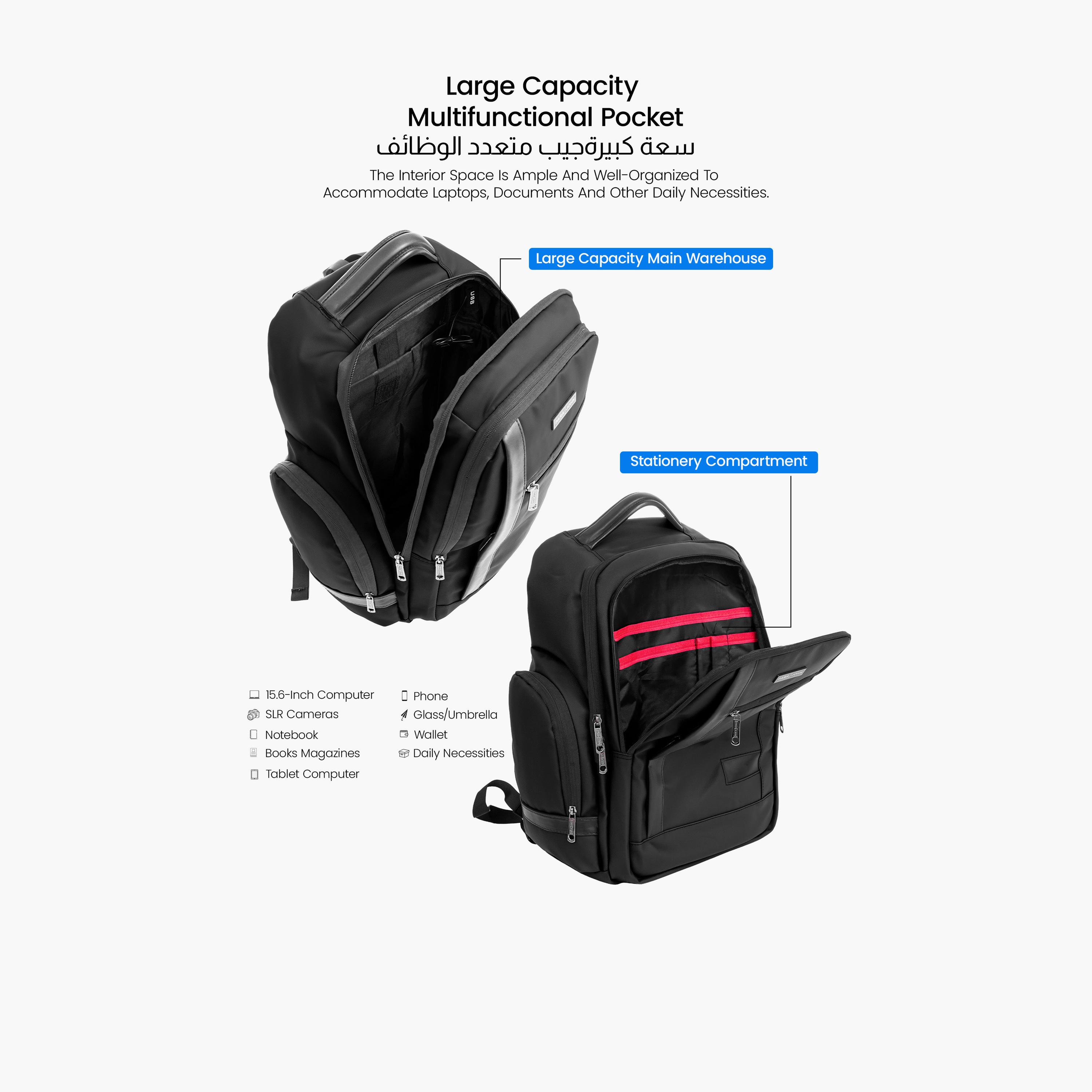 Para John 24 L | 18 Inches Backpack, Polyester, Adjustable Straps | PJBP6746-travel-luggagesandbags-backpacks-image-4