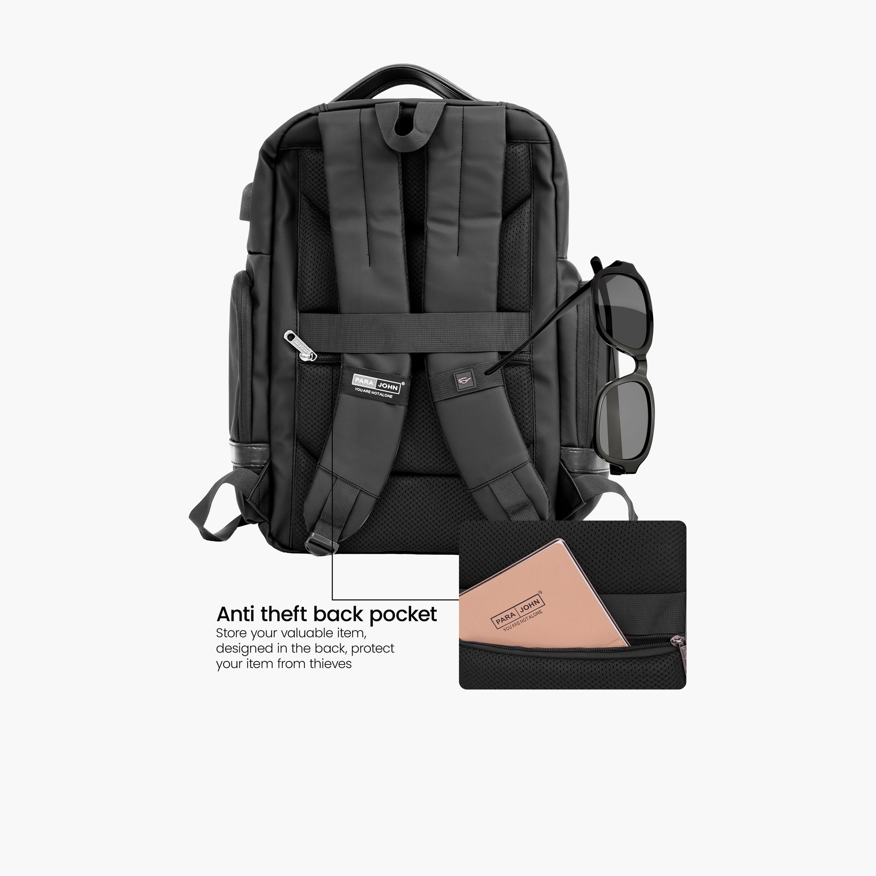 Para John 24 L | 18 Inches Backpack, Polyester, Adjustable Straps | PJBP6746-travel-luggagesandbags-backpacks-image-5