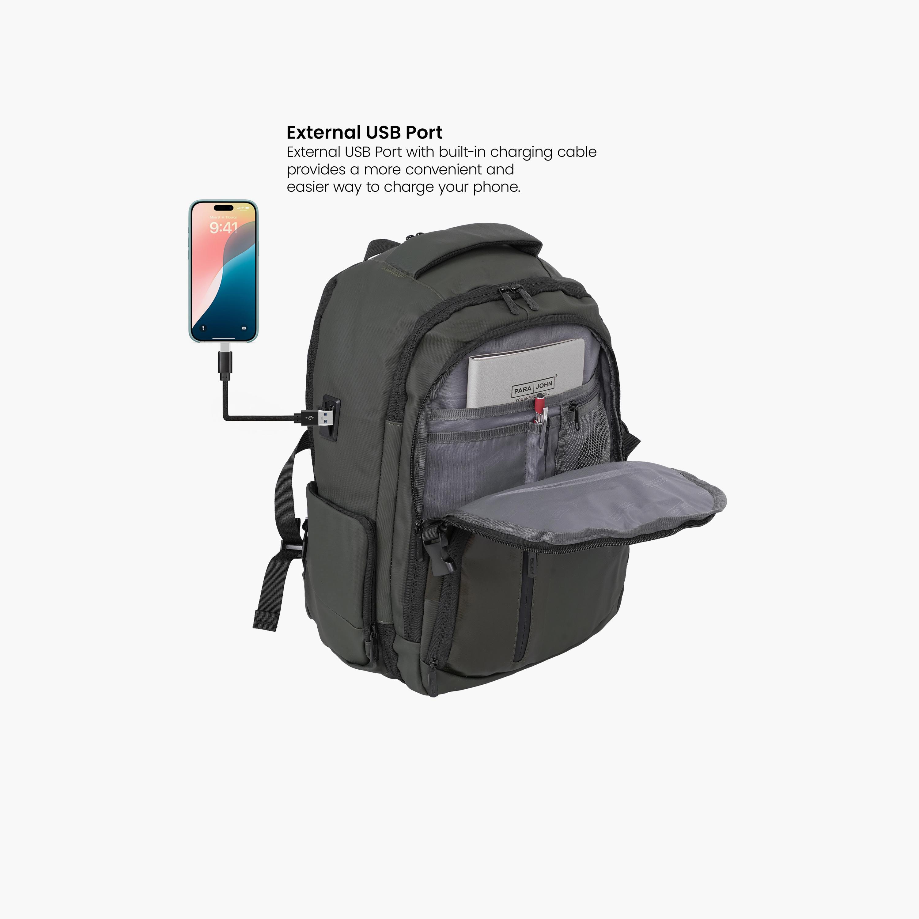 Para John 24 L | 18 Inches Backpack, Polyester, Adjustable Straps | PJBP6748-travel-luggagesandbags-backpacks-image-3