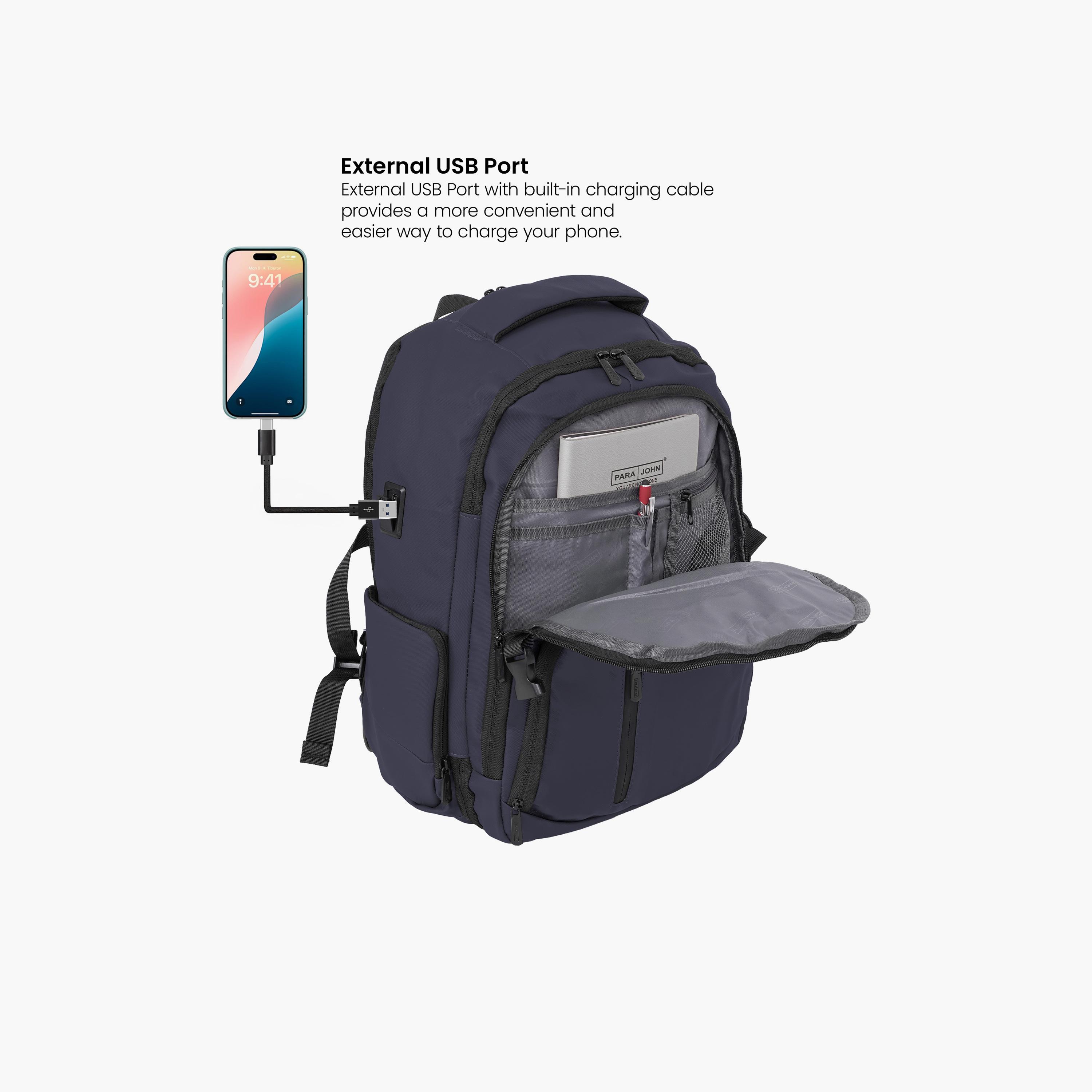 Para John 24 L | 18 Inches Backpack, Polyester, Adjustable Straps | PJBP6748-travel-luggagesandbags-backpacks-image-4