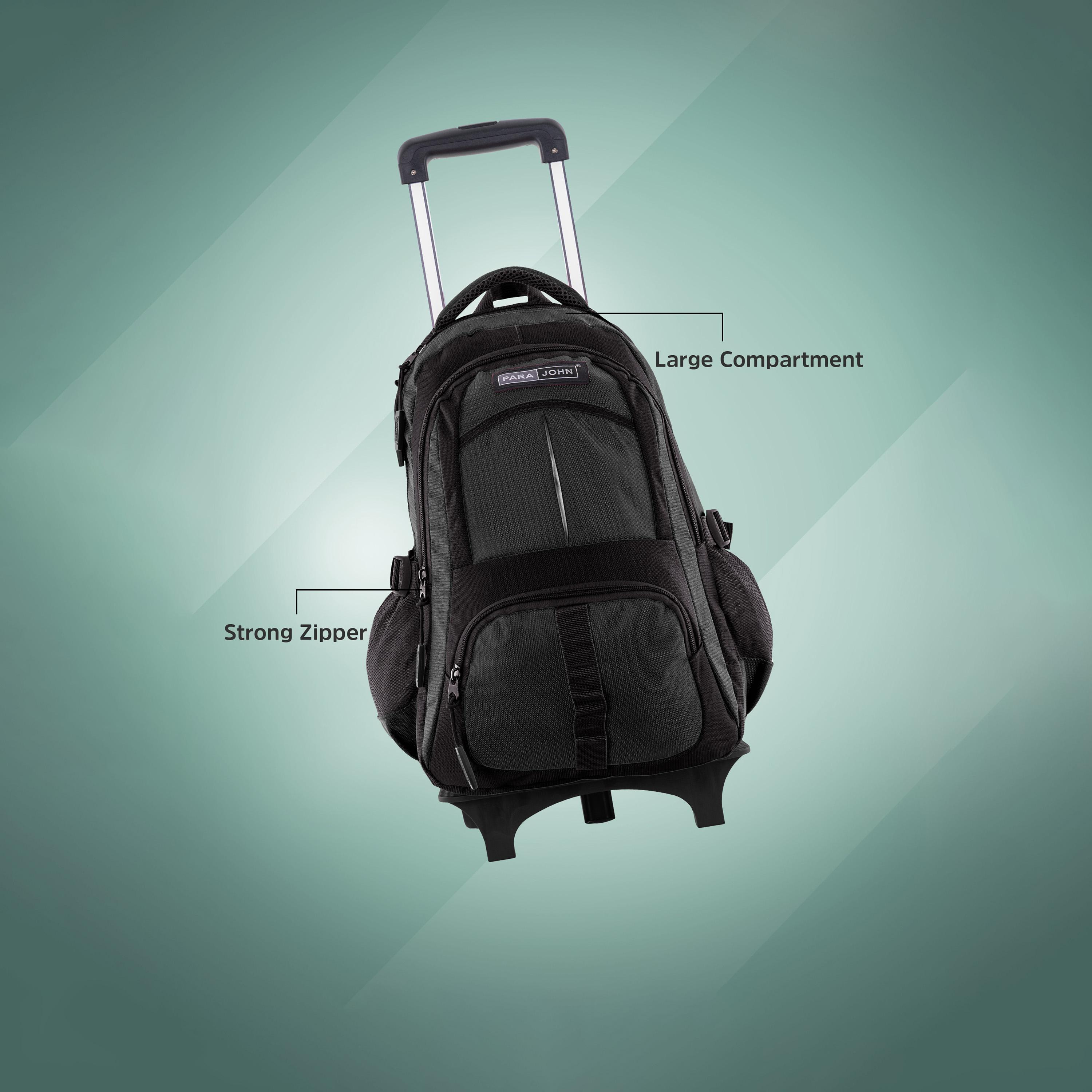 Para John | 16 Inches Trolley Bag, Nylon, Adjustable Straps | PJTRBP6720-school-bagsandbackpacks-trolleybags-image-4