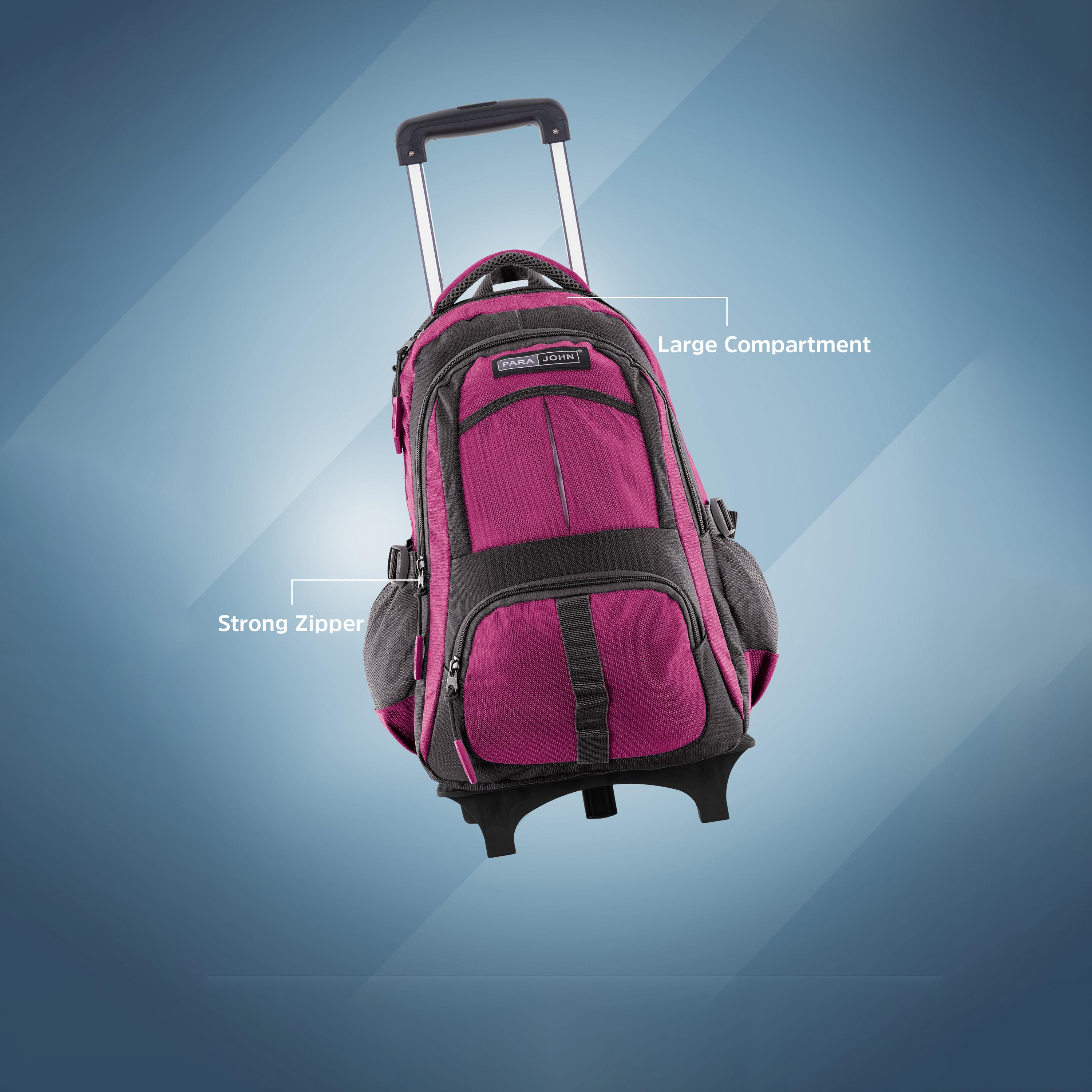Para John | 16 Inches Trolley Bag, Nylon, Adjustable Straps | PJTRBP6720-school-bagsandbackpacks-trolleybags-image-11