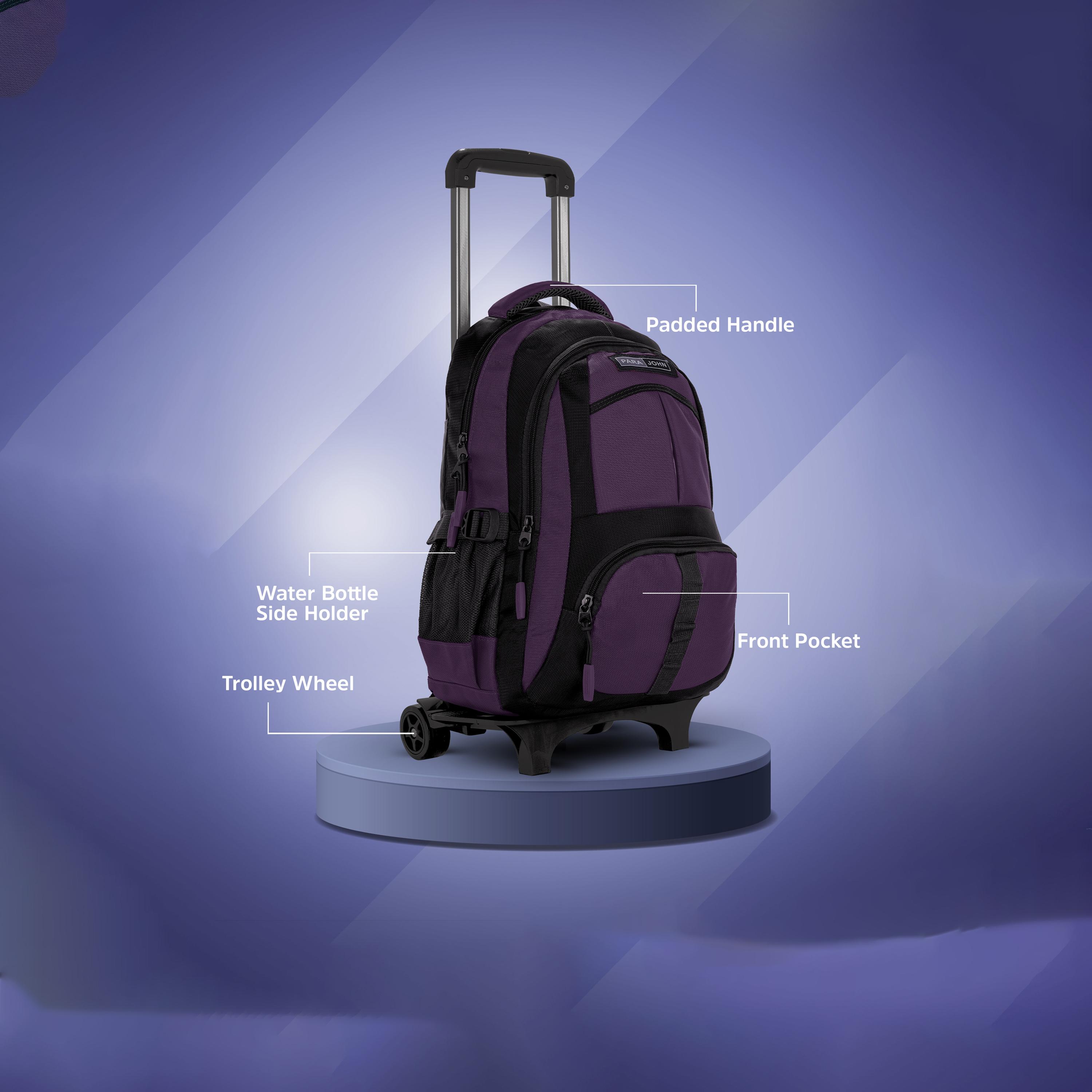 Para John | 16 Inches Trolley Bag, Nylon, Adjustable Straps | PJTRBP6720-school-bagsandbackpacks-trolleybags-image-15