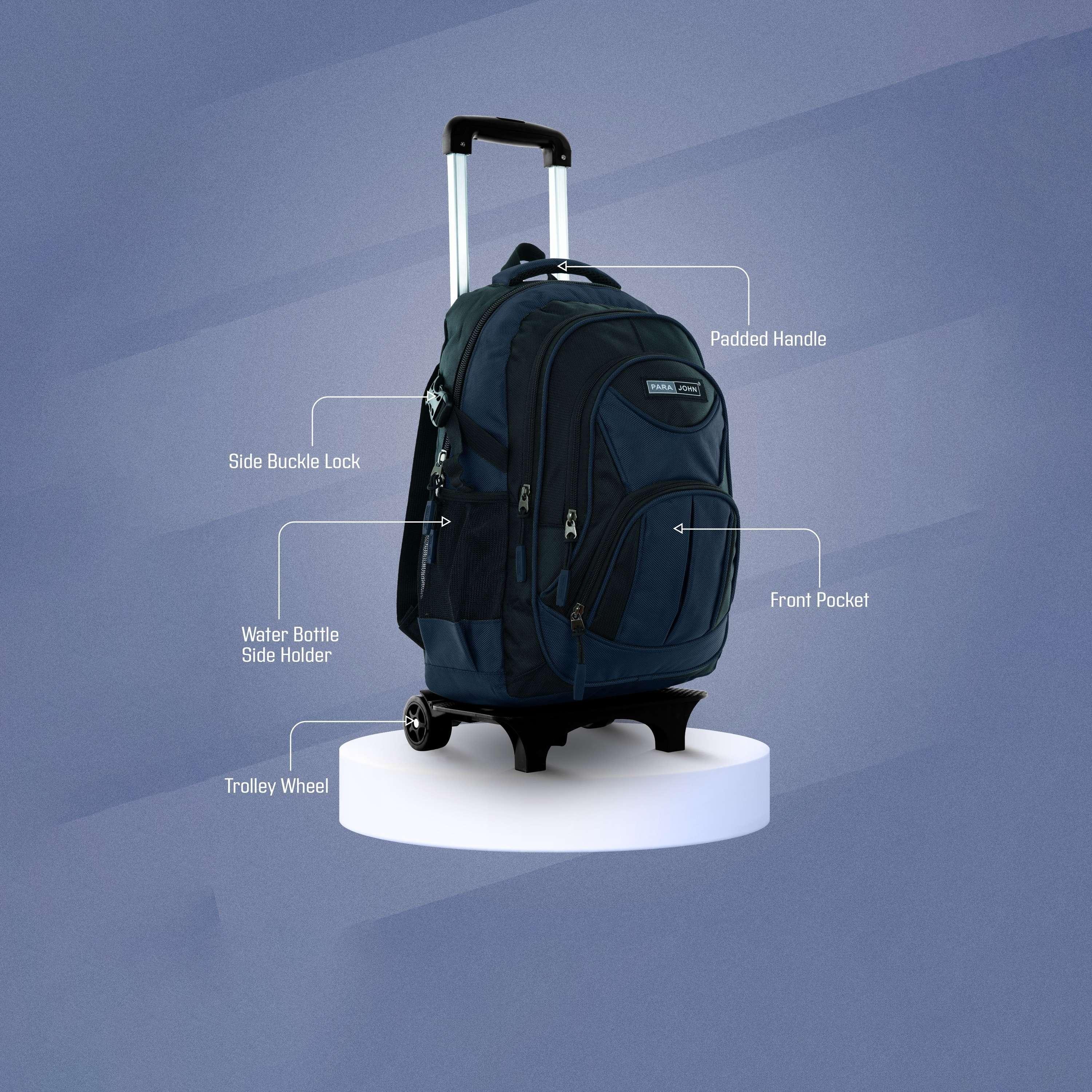 بارا جون - شنطة بعجلات 18 إنش مصنوعة من النايلون أحزمة قابلة للتعديل | PJTRBP6722A18-school-bagsandbackpacks-trolleybags-image-3