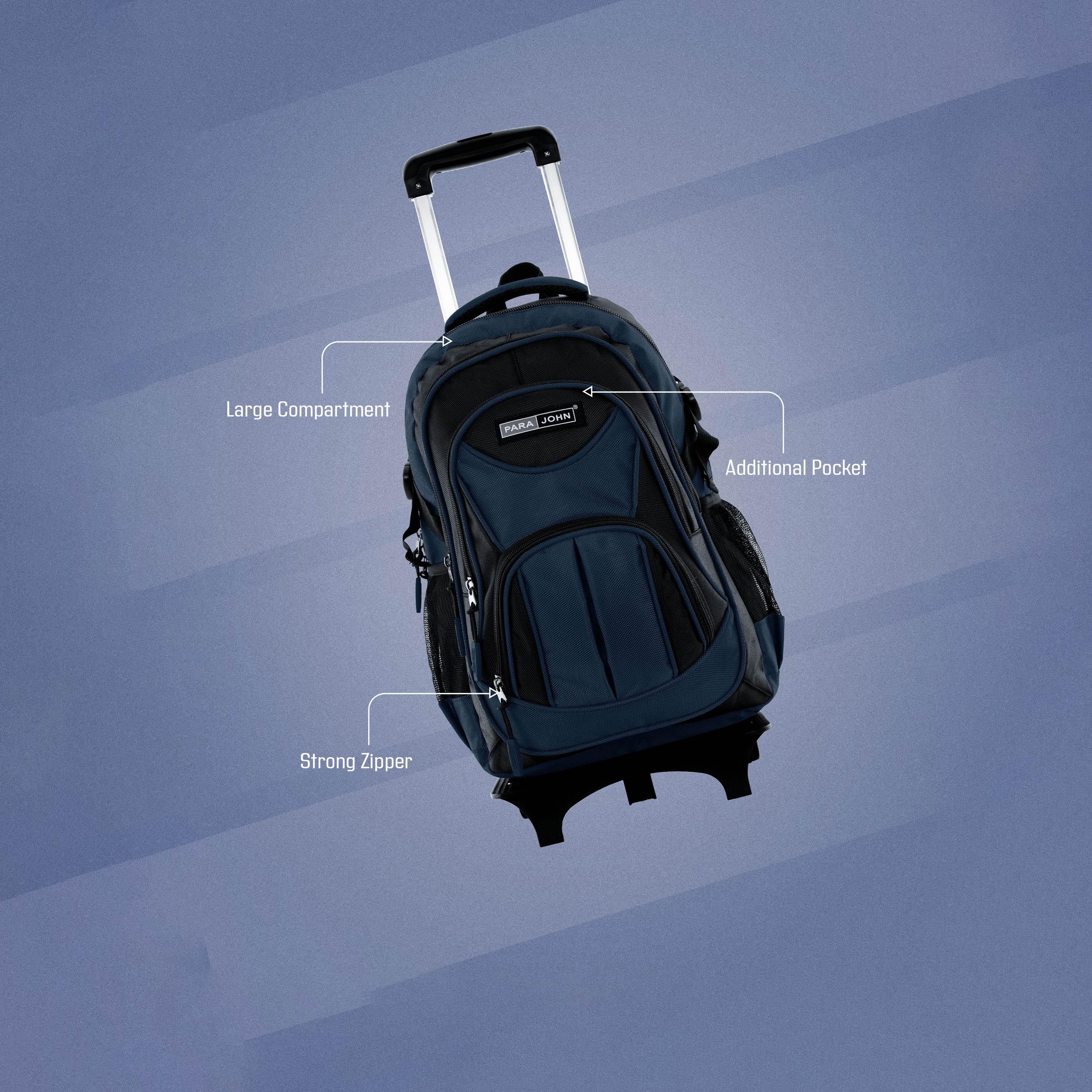 بارا جون - شنطة بعجلات 20 إنش مصنوعة من النايلون أحزمة قابلة للتعديل | PJTRBP6722A20-school-bagsandbackpacks-trolleybags-image-2