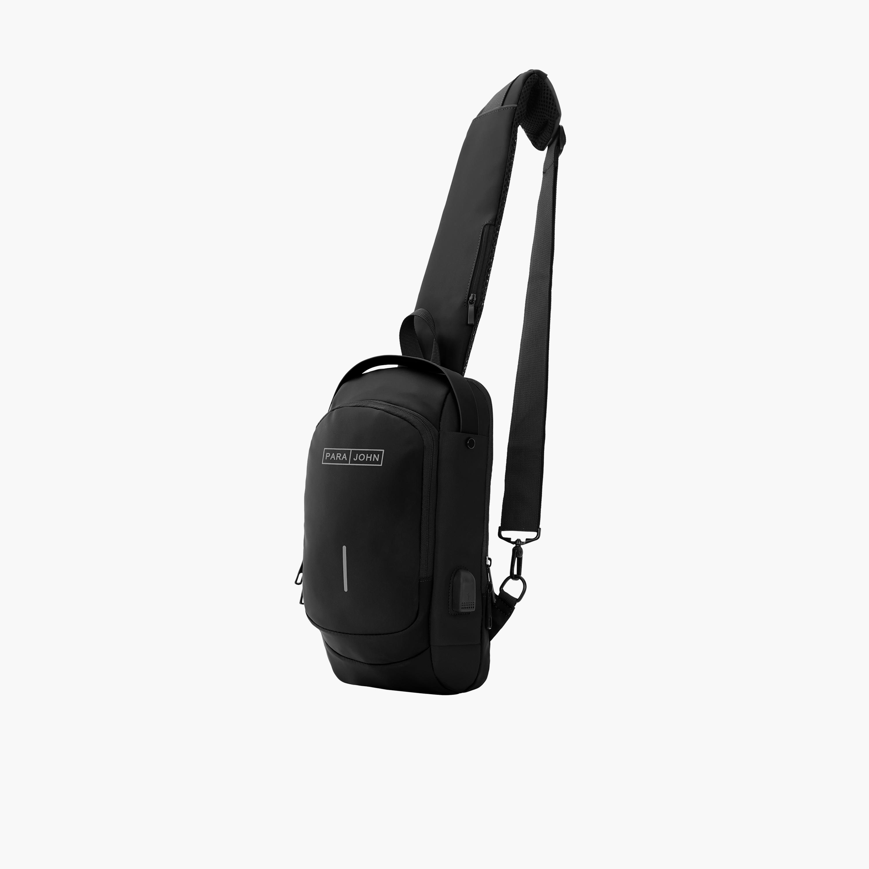 Para John Plain Top Handle Sling Bag with Zipper closure and Adjustable Strap | 30 X 16 X 8 CM-men-bags-image-1
