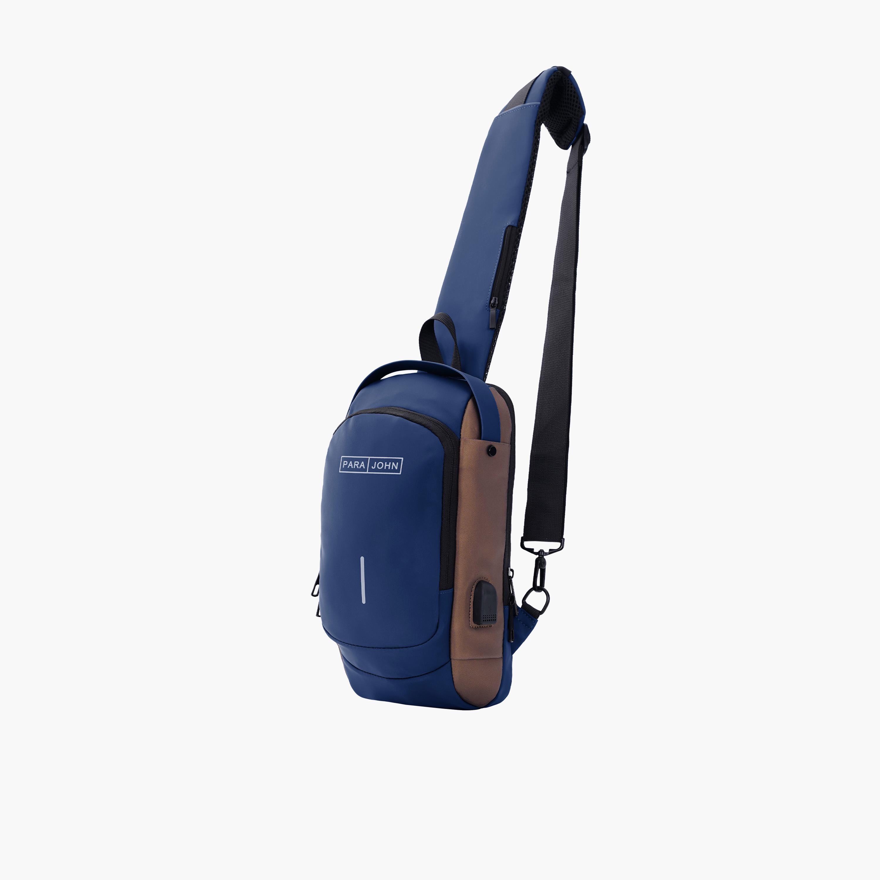 Para John Plain Top Handle Sling Bag with Zipper closure and Adjustable Strap | 30 X 16 X 8 CM-men-bags-image-1