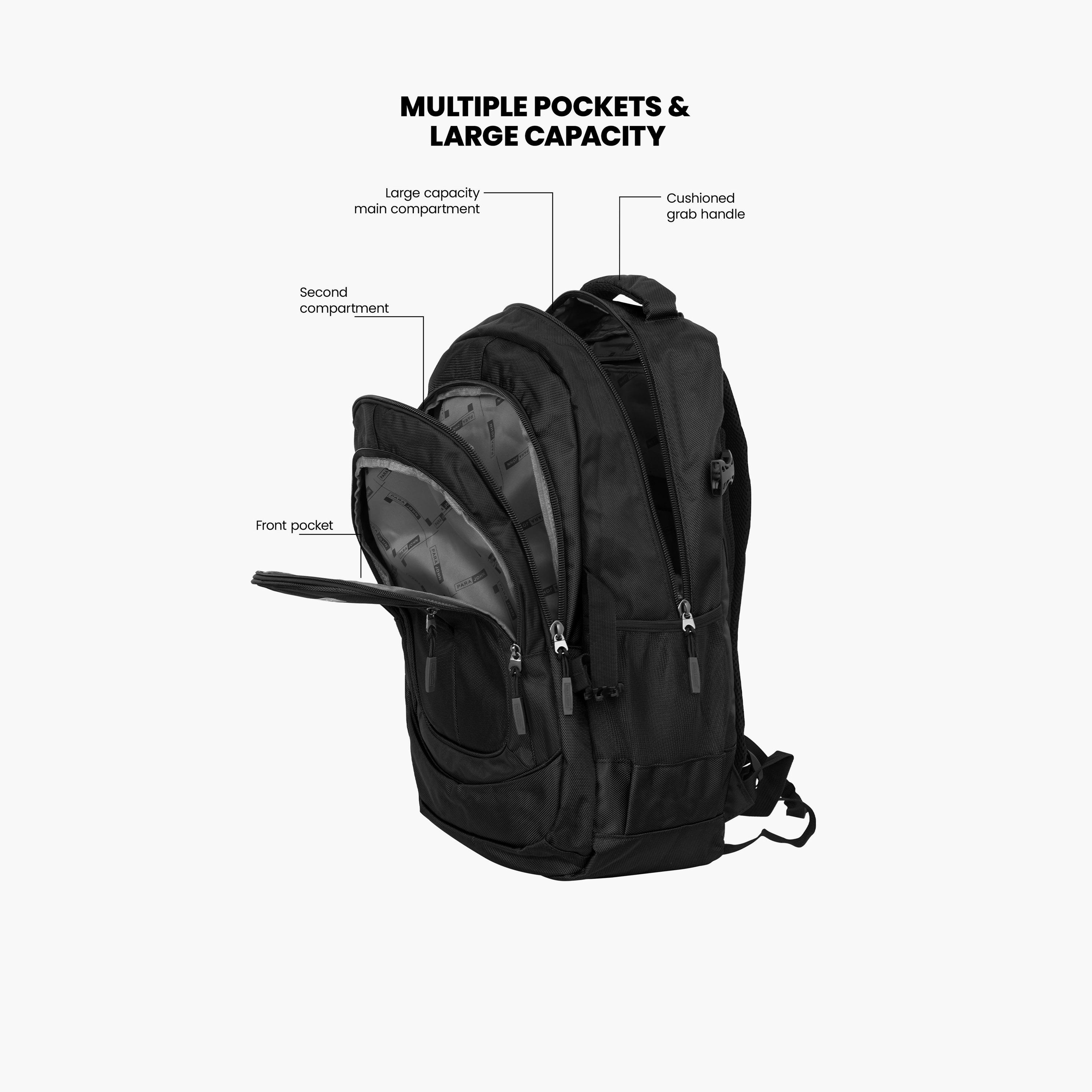 Para John 51 L | 24 Inches Backpack, Polyester, Adjustable Strap | PJSB6006A24BLACK-school-bagsandbackpacks-backpacks-image-4