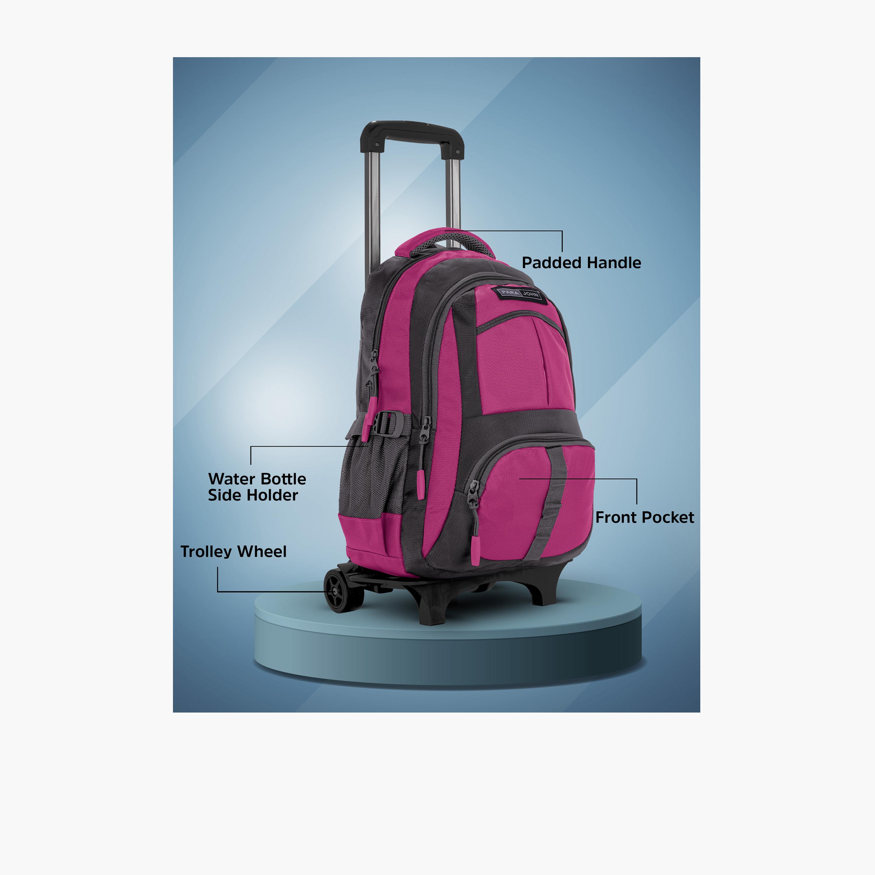 Para John 24 L | 16 Inches Trolley Bag, Polyester, Adjustable Strap | PJTRBP6720A16P-school-bagsandbackpacks-trolleybags-image-3