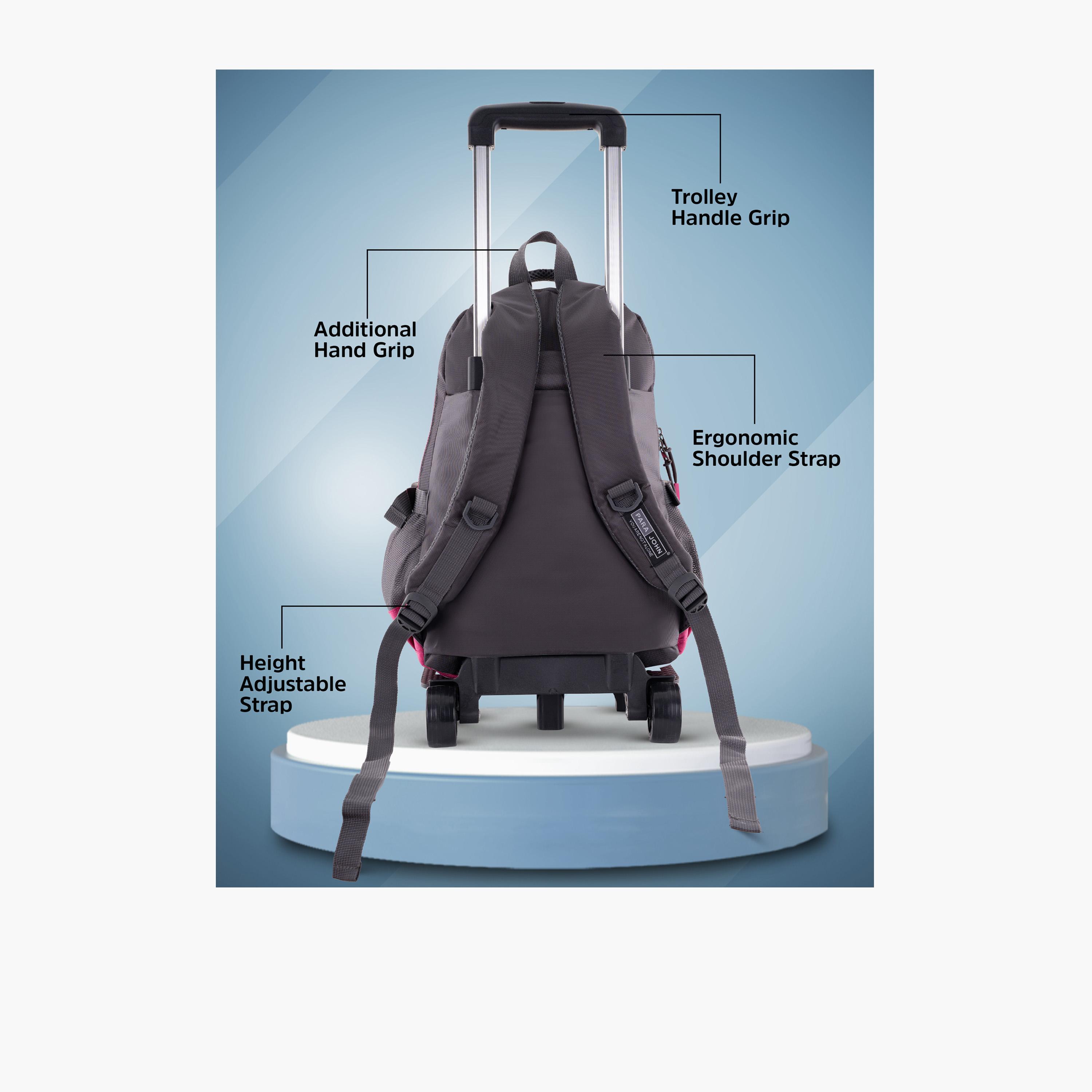 Para John 24 L | 16 Inches Trolley Bag, Polyester, Adjustable Strap | PJTRBP6720A16P-school-bagsandbackpacks-trolleybags-image-4