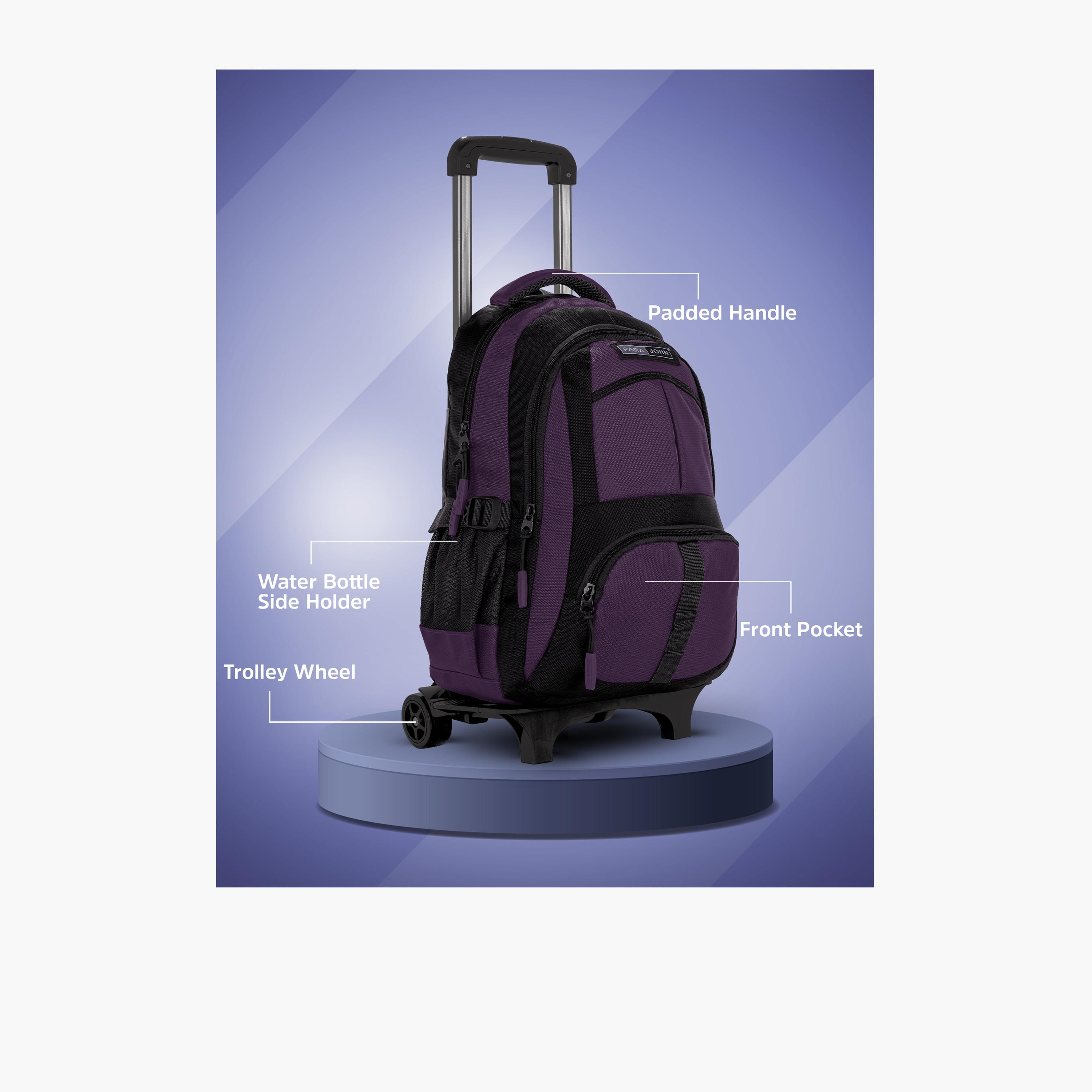 Para John 24 L | 16 Inches Trolley Bag, Polyester, Adjustable Strap | PJTRBP6720A16V-school-bagsandbackpacks-trolleybags-image-3