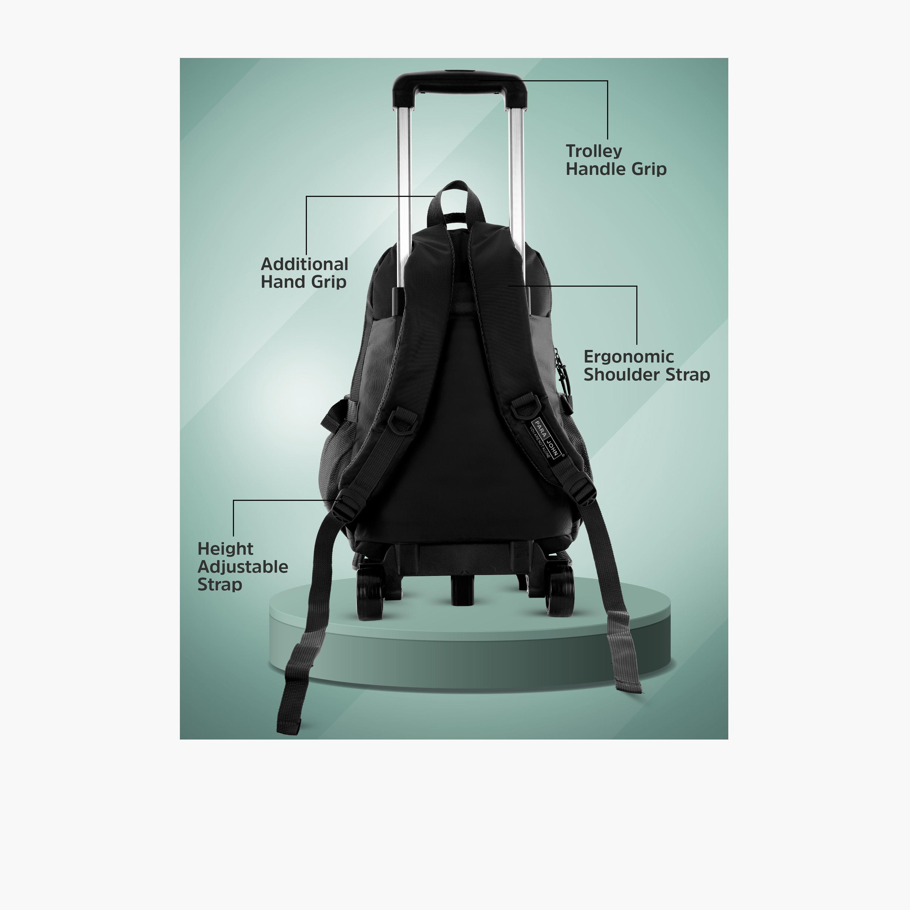 Para John 28 L | 18 Inches Trolley Bag, Polyester, Adjustable Strap | PJTRBP6720A18C-school-bagsandbackpacks-trolleybags-image-3
