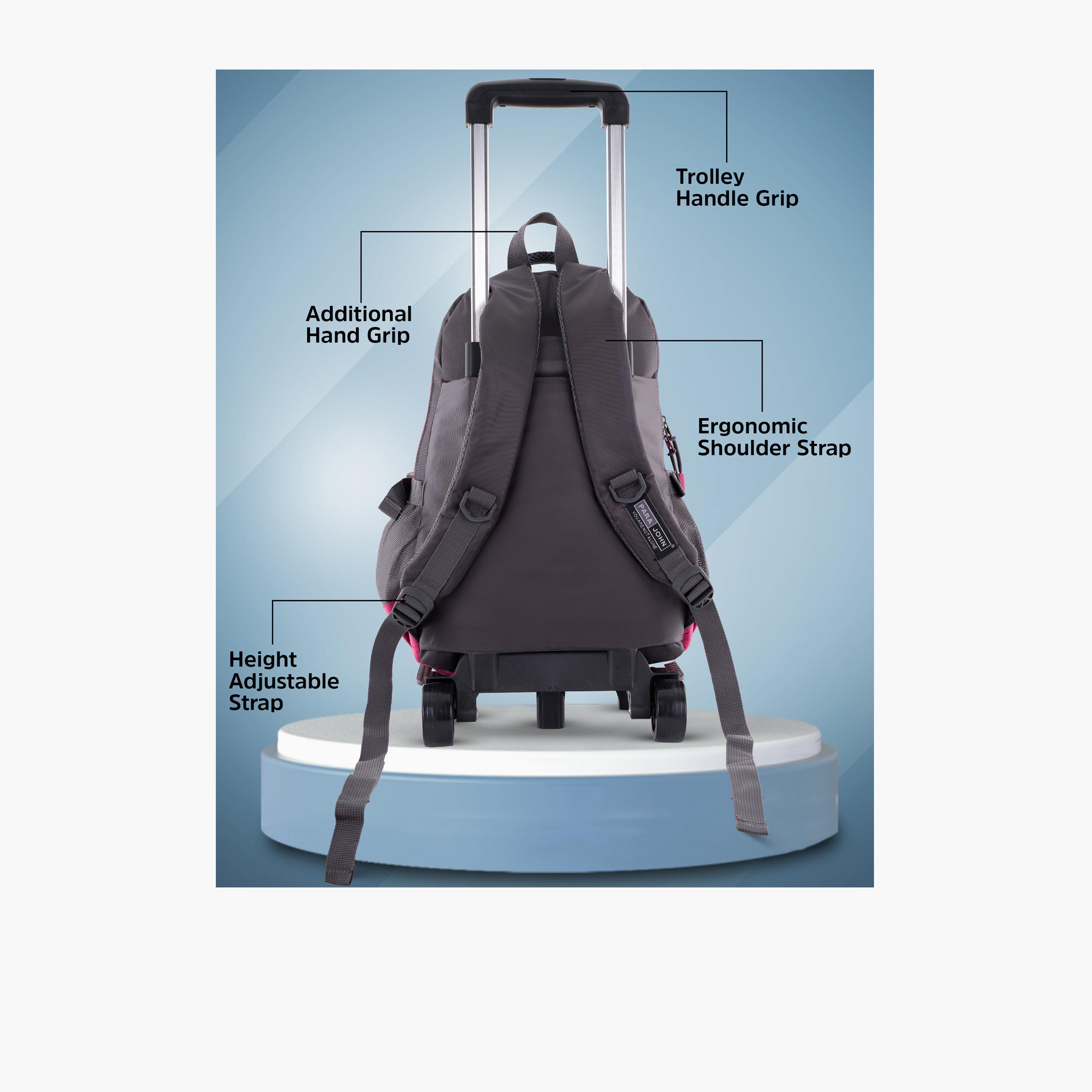 بارا جون - شنطة بوليستر بعجلات 28 لتر | 18 إنش، حزام قابل للتعديل | PJTRBP6720A18P-school-bagsandbackpacks-trolleybags-image-4