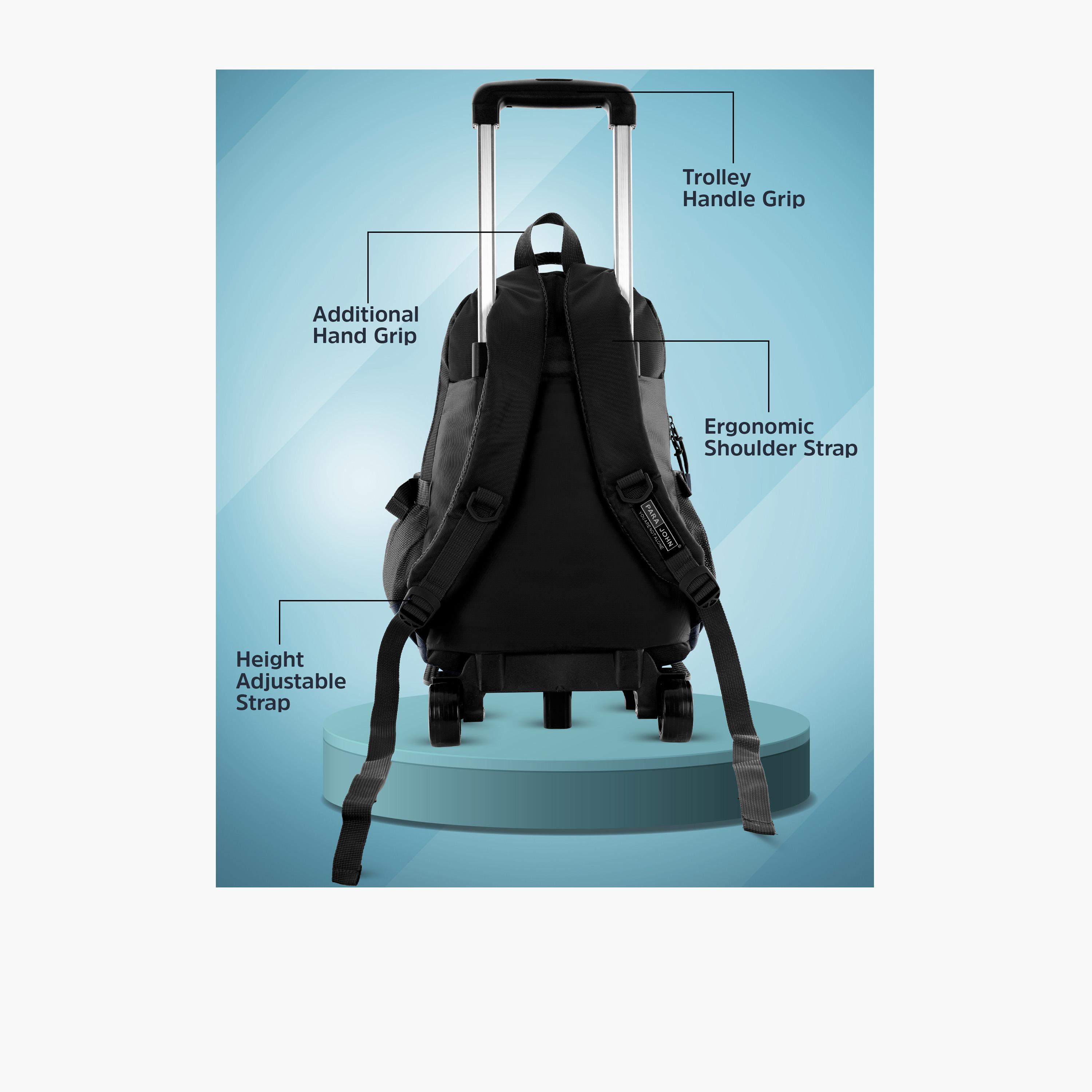Para John 32 L | 20 Inches Trolley Bag, Polyester, Adjustable Strap | PJTRBP6720A20L-school-bagsandbackpacks-trolleybags-image-4