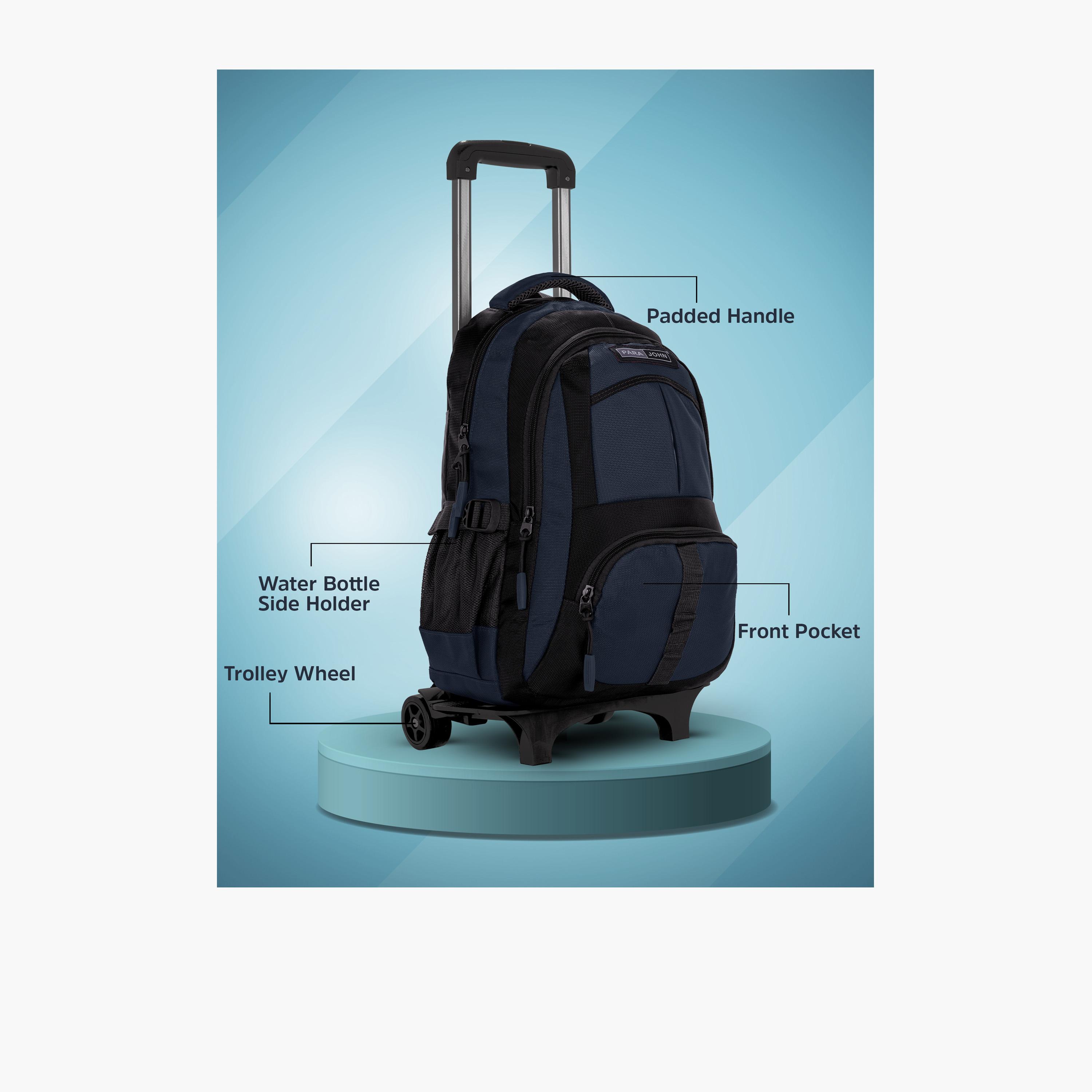 Para John 32 L | 20 Inches Trolley Bag, Polyester, Adjustable Strap | PJTRBP6720A20L-school-bagsandbackpacks-trolleybags-image-5