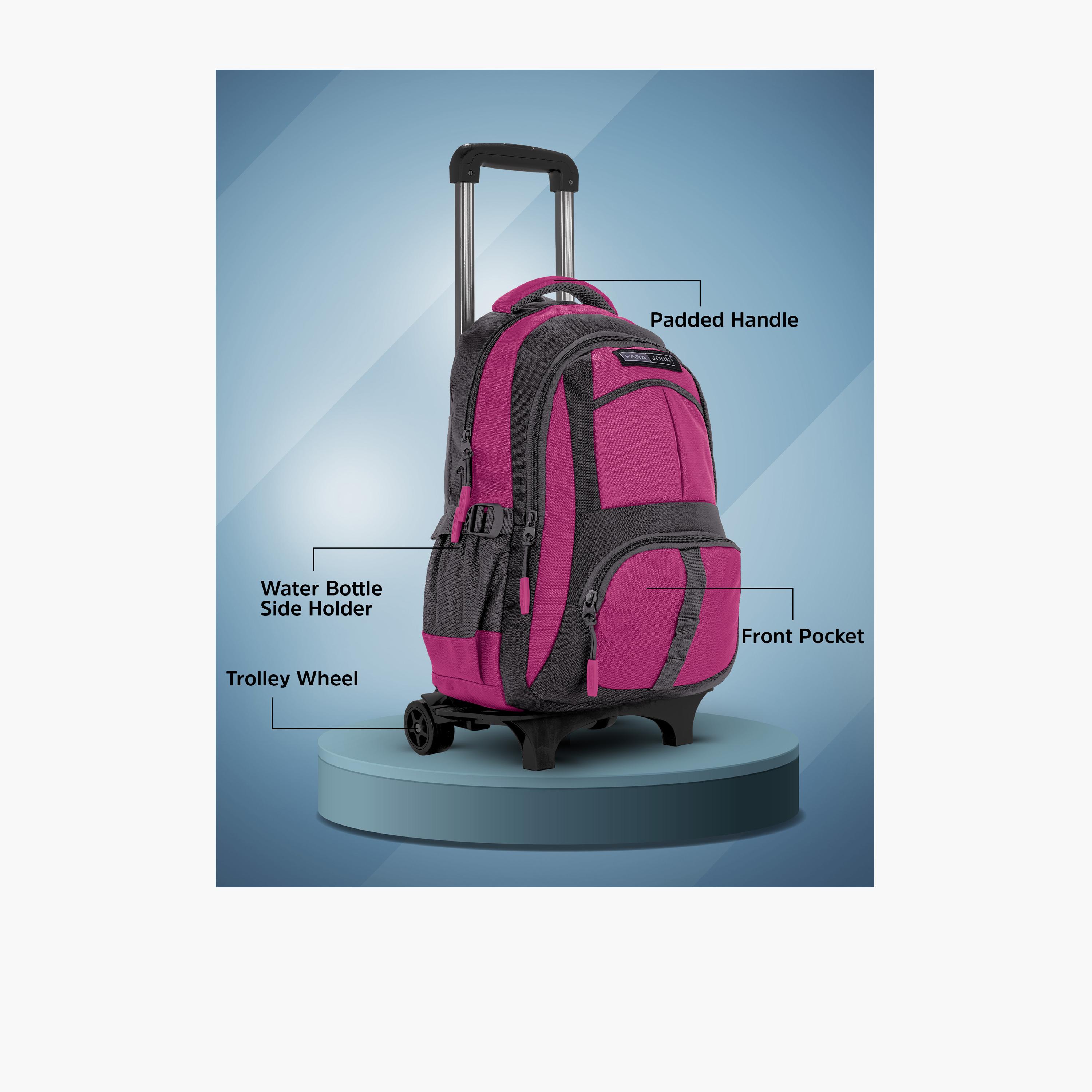 Para John 32 L | 20 Inches Trolley Bag, Polyester, Adjustable Strap | PJTRBP6720A20P-school-bagsandbackpacks-trolleybags-image-3