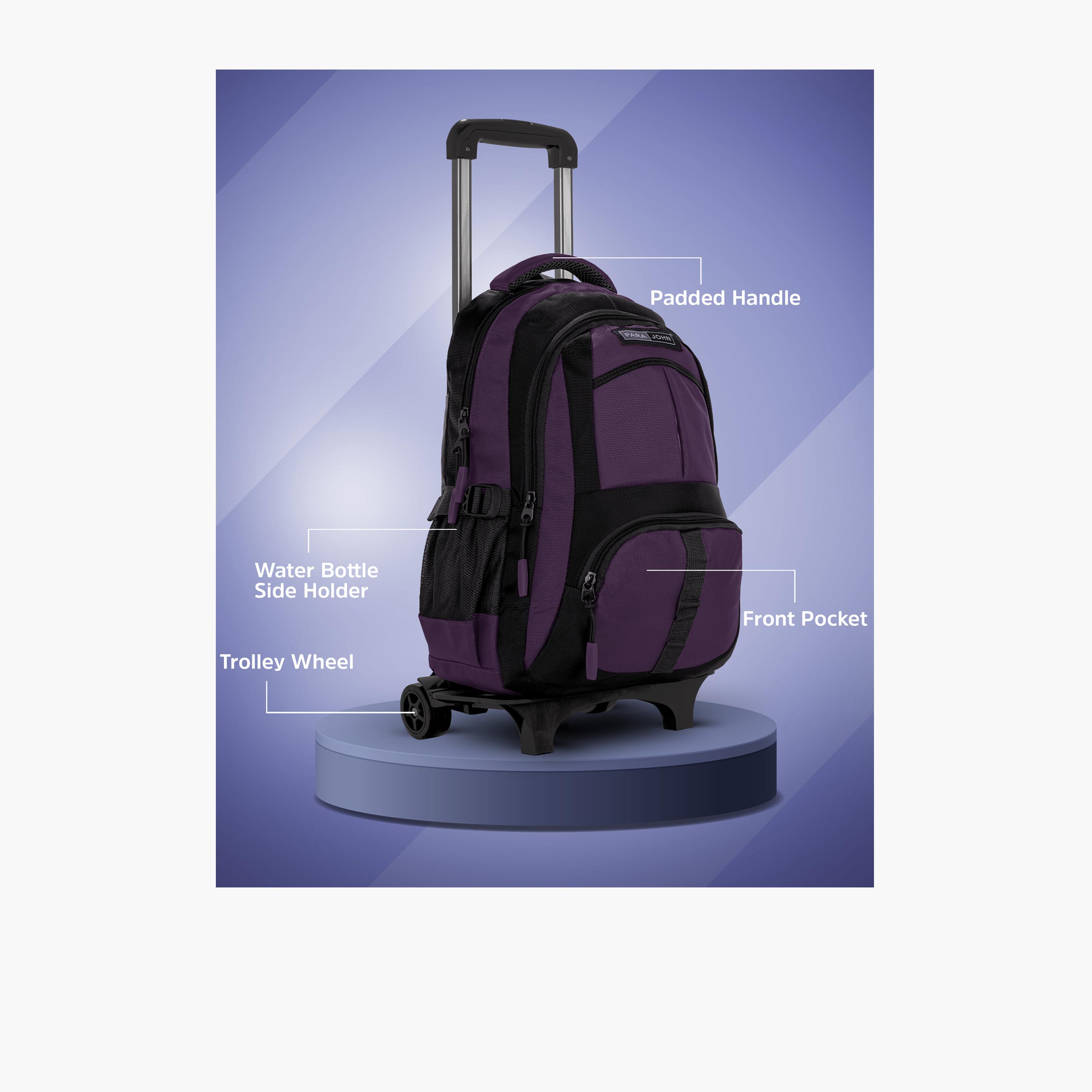 Para John 32 L | 20 Inches Trolley Bag, Polyester, Adjustable Strap | PJTRBP6720A20V-school-bagsandbackpacks-trolleybags-image-3