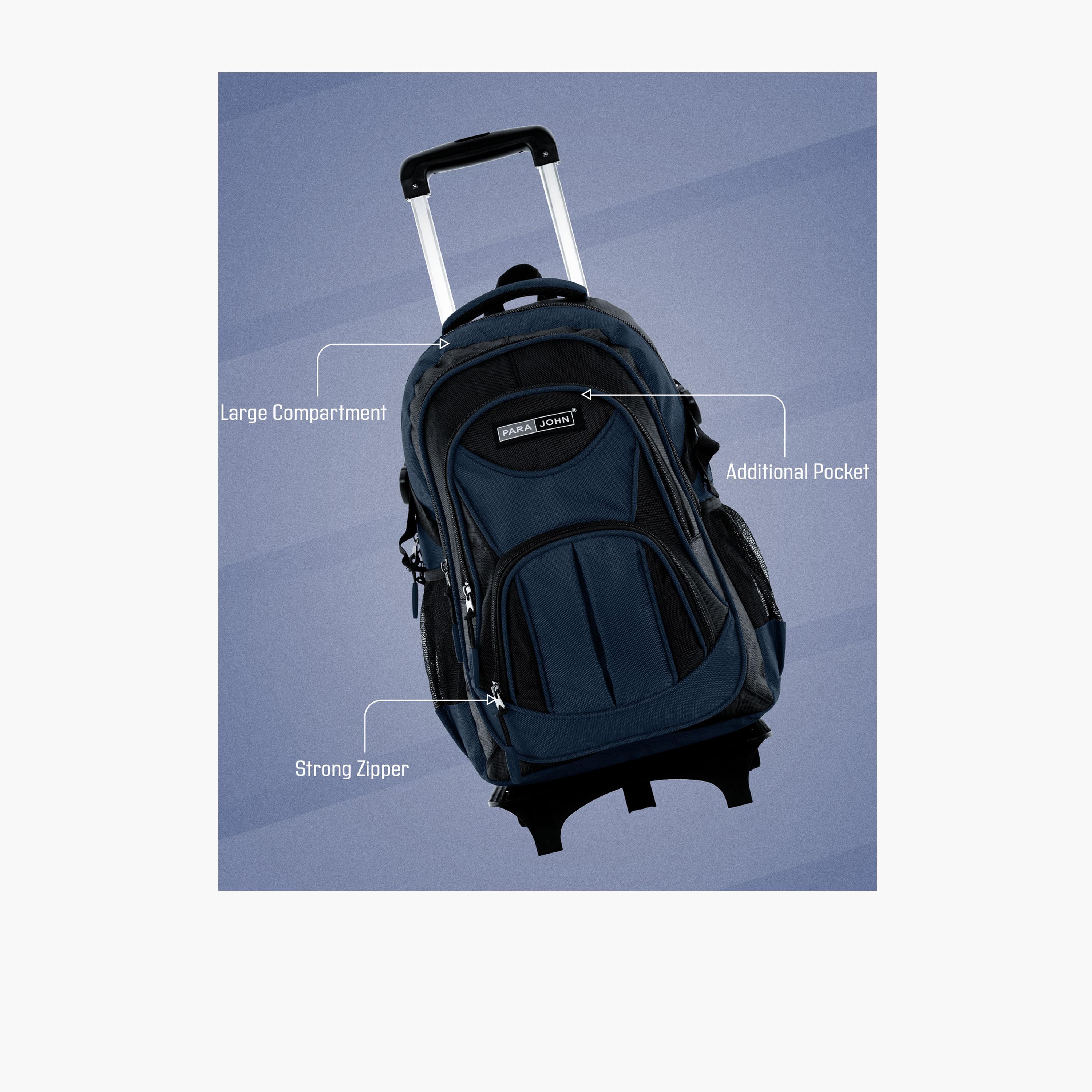 Para John 28 L | 18 Inches Trolley Bag, Polyester, Adjustable Strap | PJTRBP6722-school-bagsandbackpacks-trolleybags-image-3