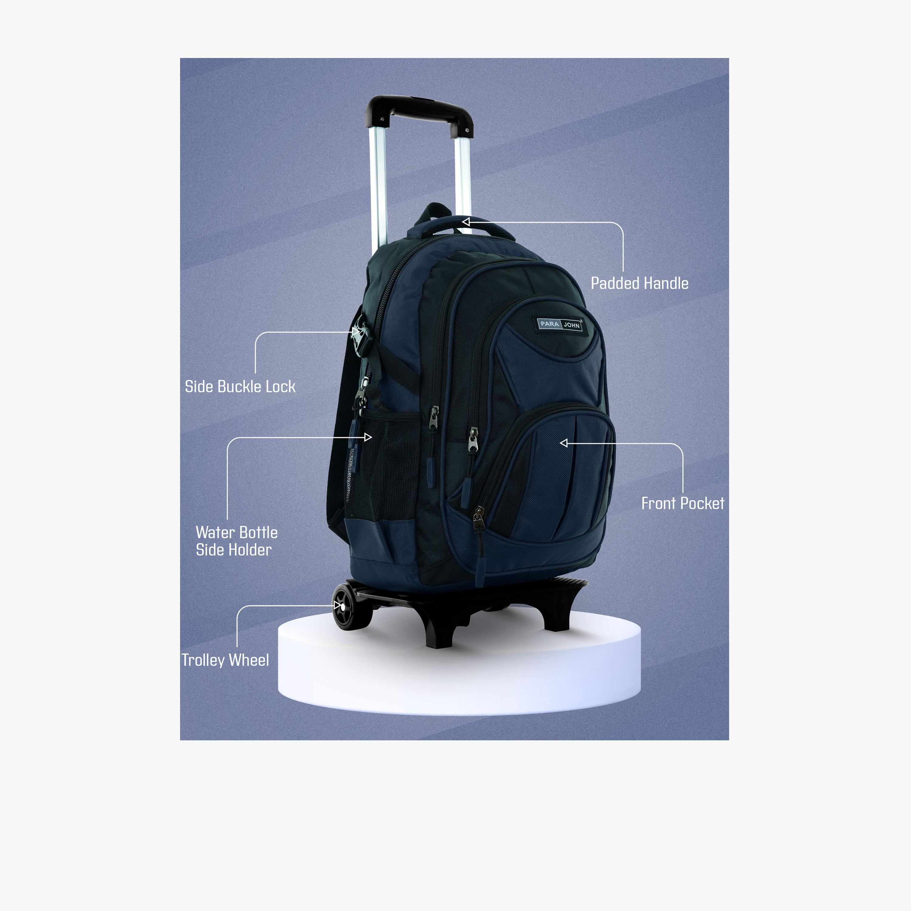Para John 28 L | 18 Inches Trolley Bag, Polyester, Adjustable Strap | PJTRBP6722-school-bagsandbackpacks-trolleybags-image-4