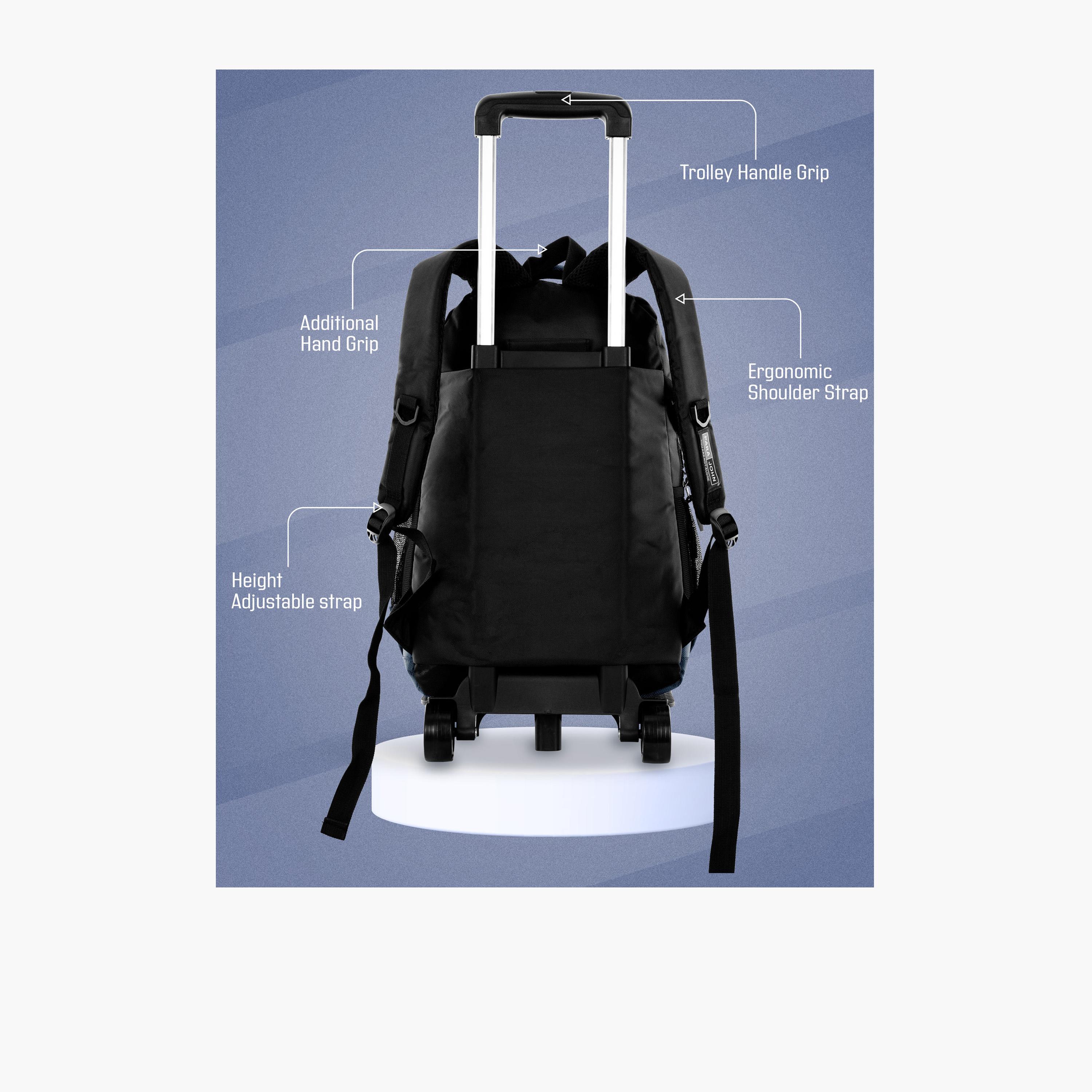 Para John 28 L | 18 Inches Trolley Bag, Polyester, Adjustable Strap | PJTRBP6722-school-bagsandbackpacks-trolleybags-image-5