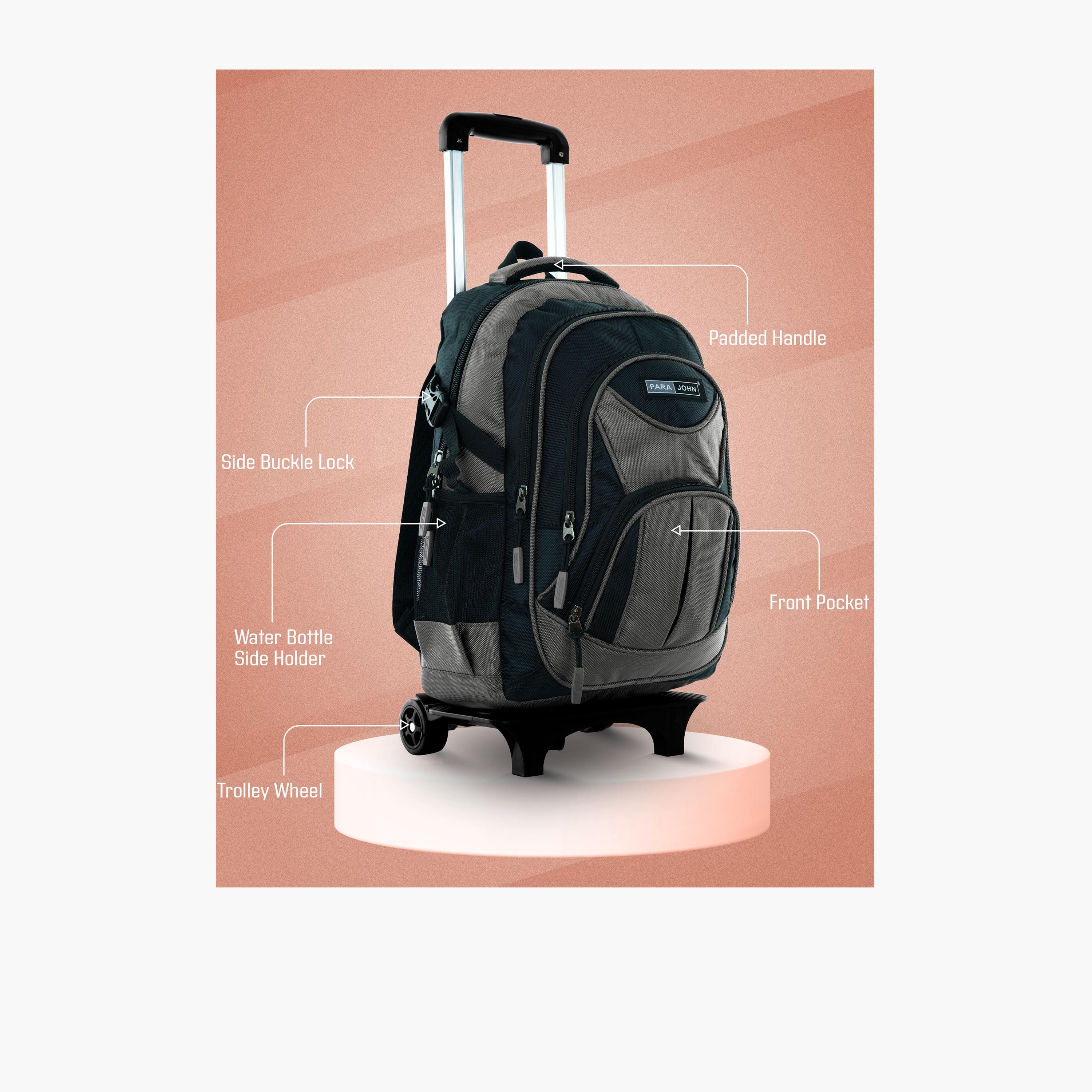 Para John 28 L | 18 Inches Trolley Bag, Polyester, Adjustable Strap | PJTRBP6722-school-bagsandbackpacks-trolleybags-image-8
