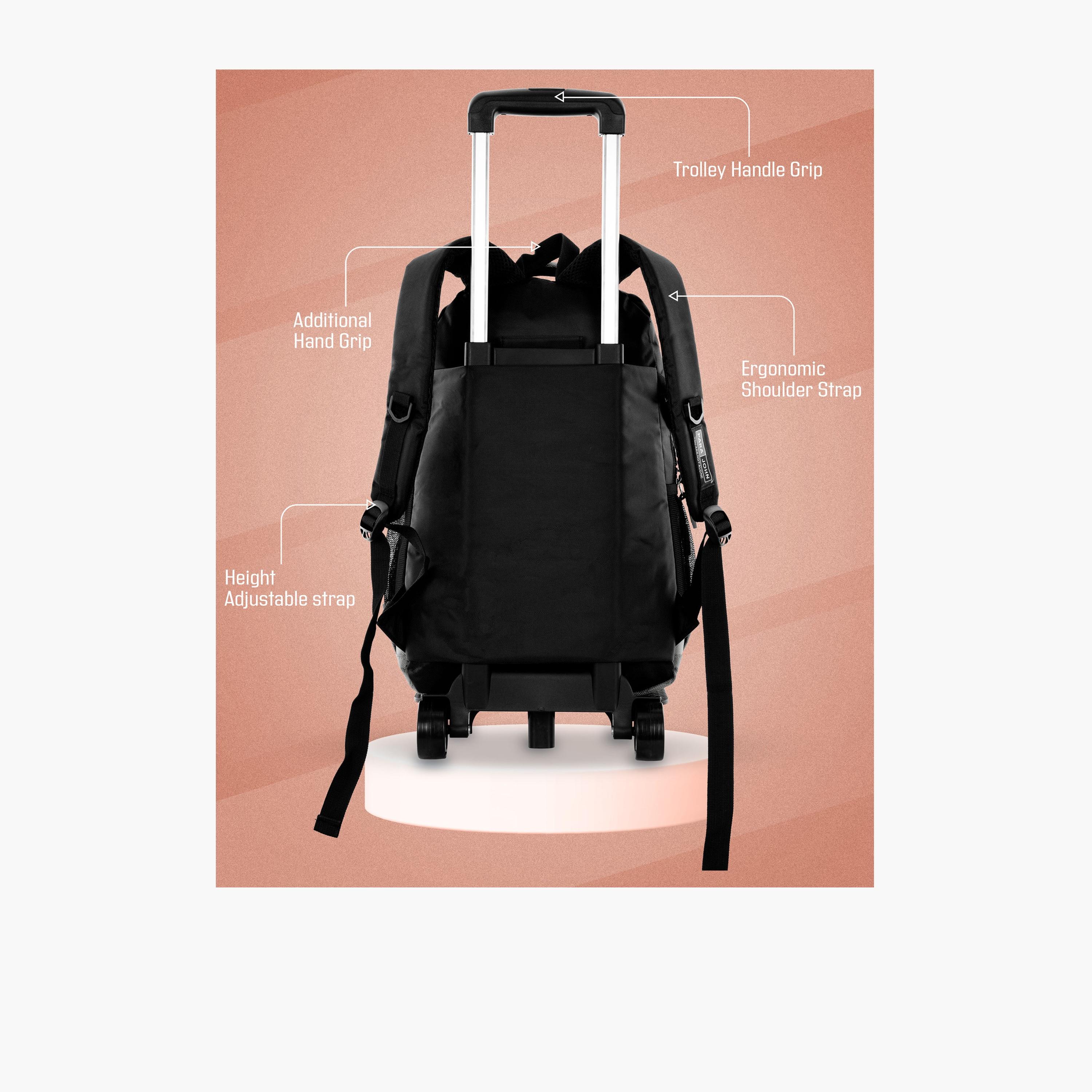 Para John 28 L | 18 Inches Trolley Bag, Polyester, Adjustable Strap | PJTRBP6722-school-bagsandbackpacks-trolleybags-image-9