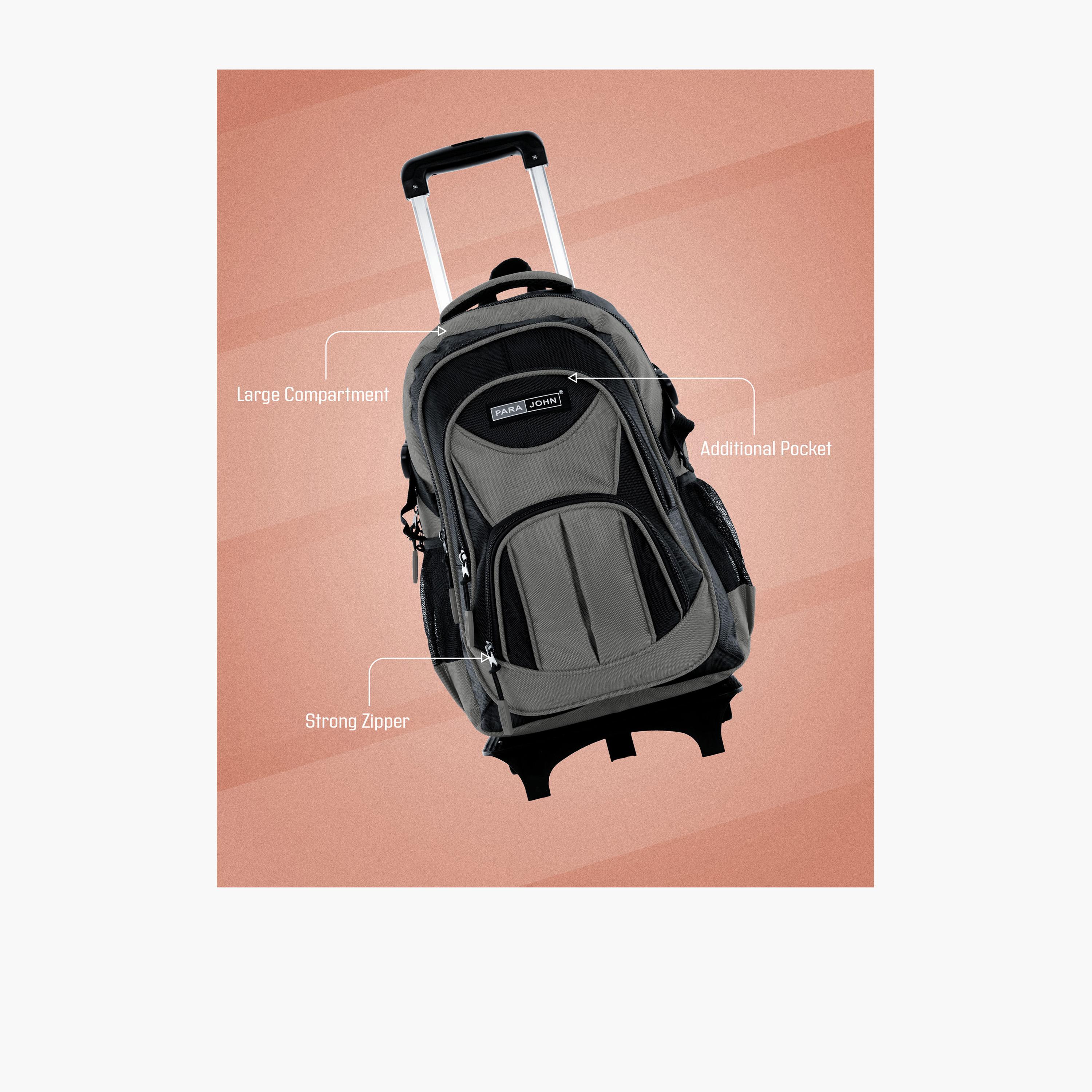 Para John 28 L | 18 Inches Trolley Bag, Polyester, Adjustable Strap | PJTRBP6722-school-bagsandbackpacks-trolleybags-image-10