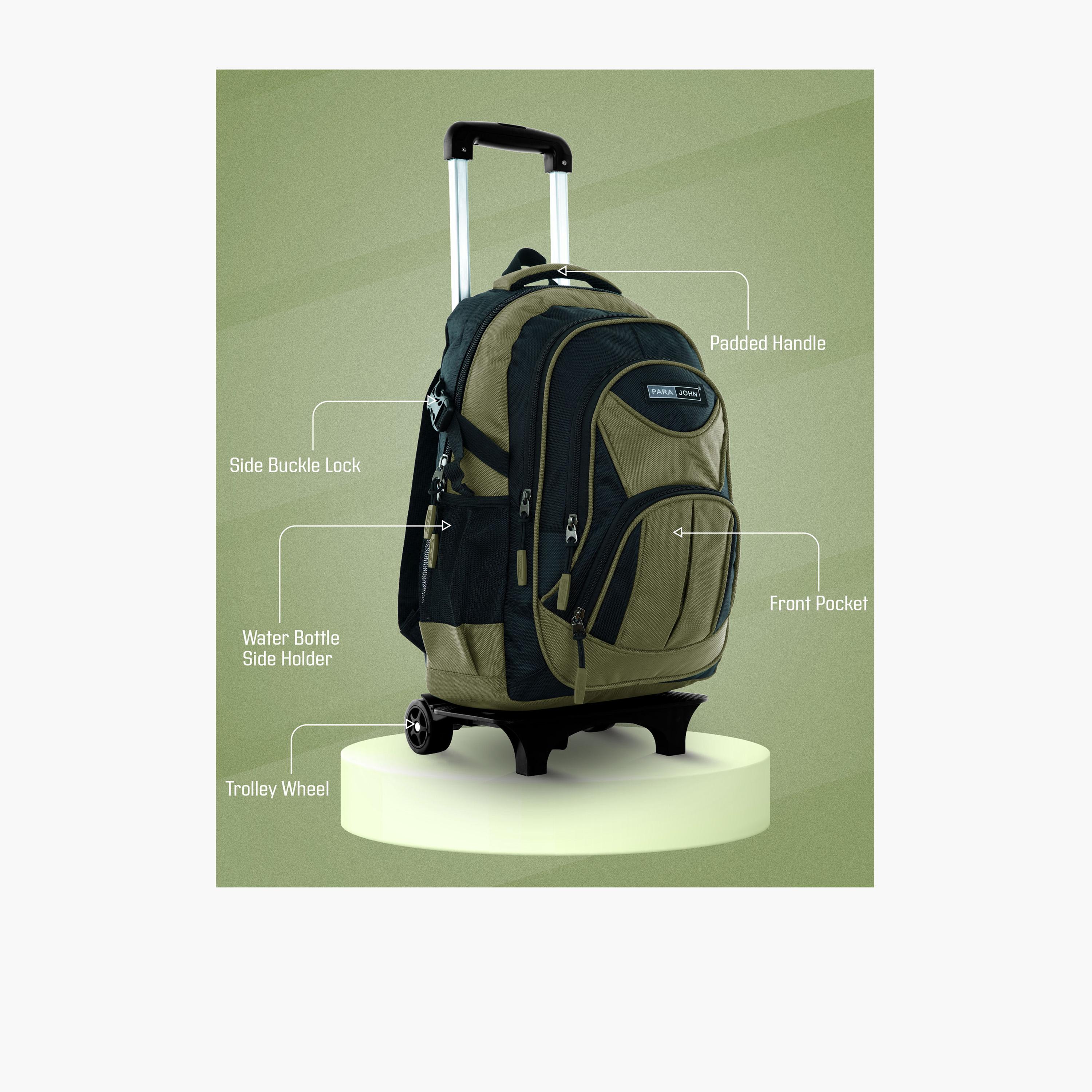 Para John 28 L | 18 Inches Trolley Bag, Polyester, Adjustable Strap | PJTRBP6722-school-bagsandbackpacks-trolleybags-image-4