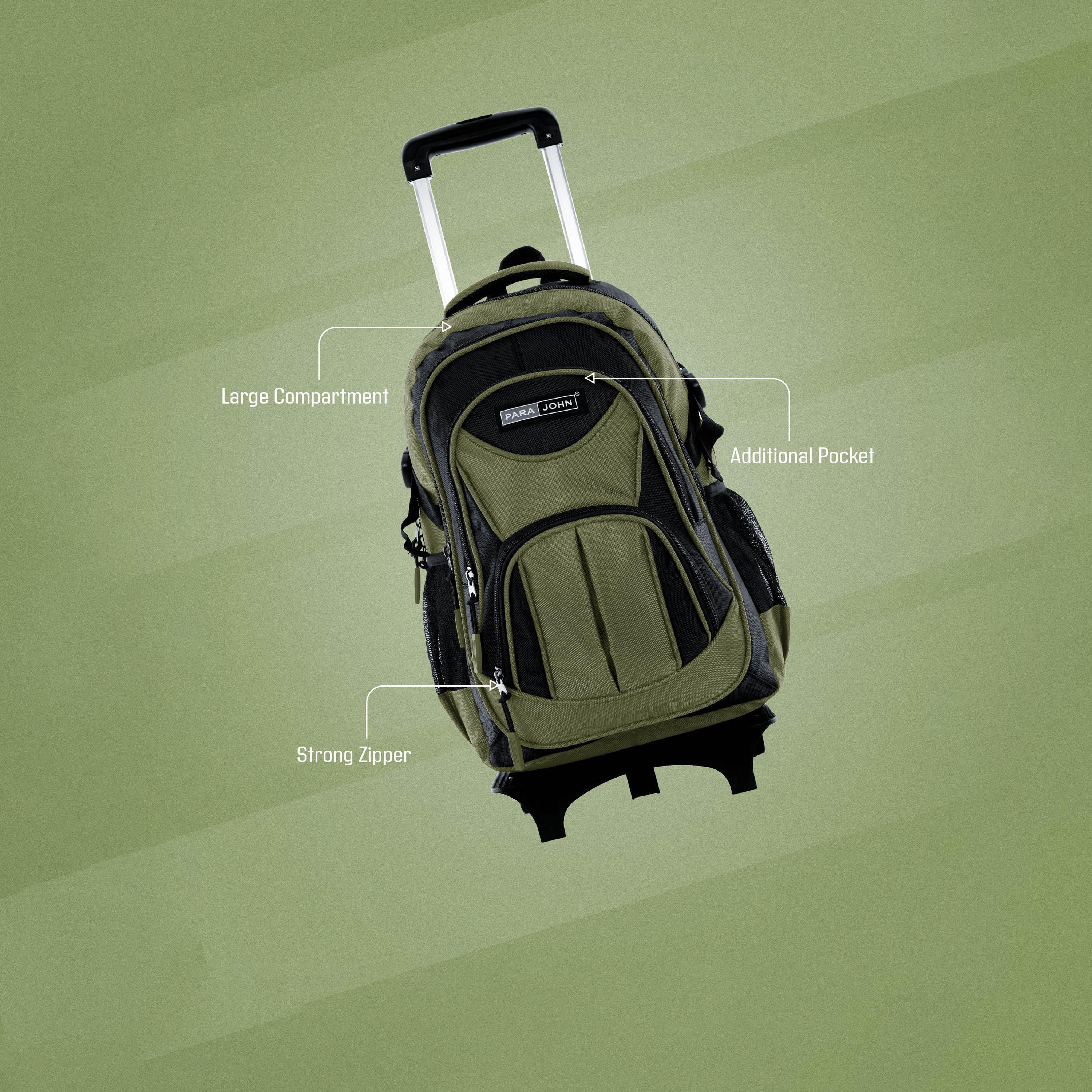 Para John 28 L | 18 Inches Trolley Bag, Polyester, Adjustable Strap | PJTRBP6722-school-bagsandbackpacks-trolleybags-image-5