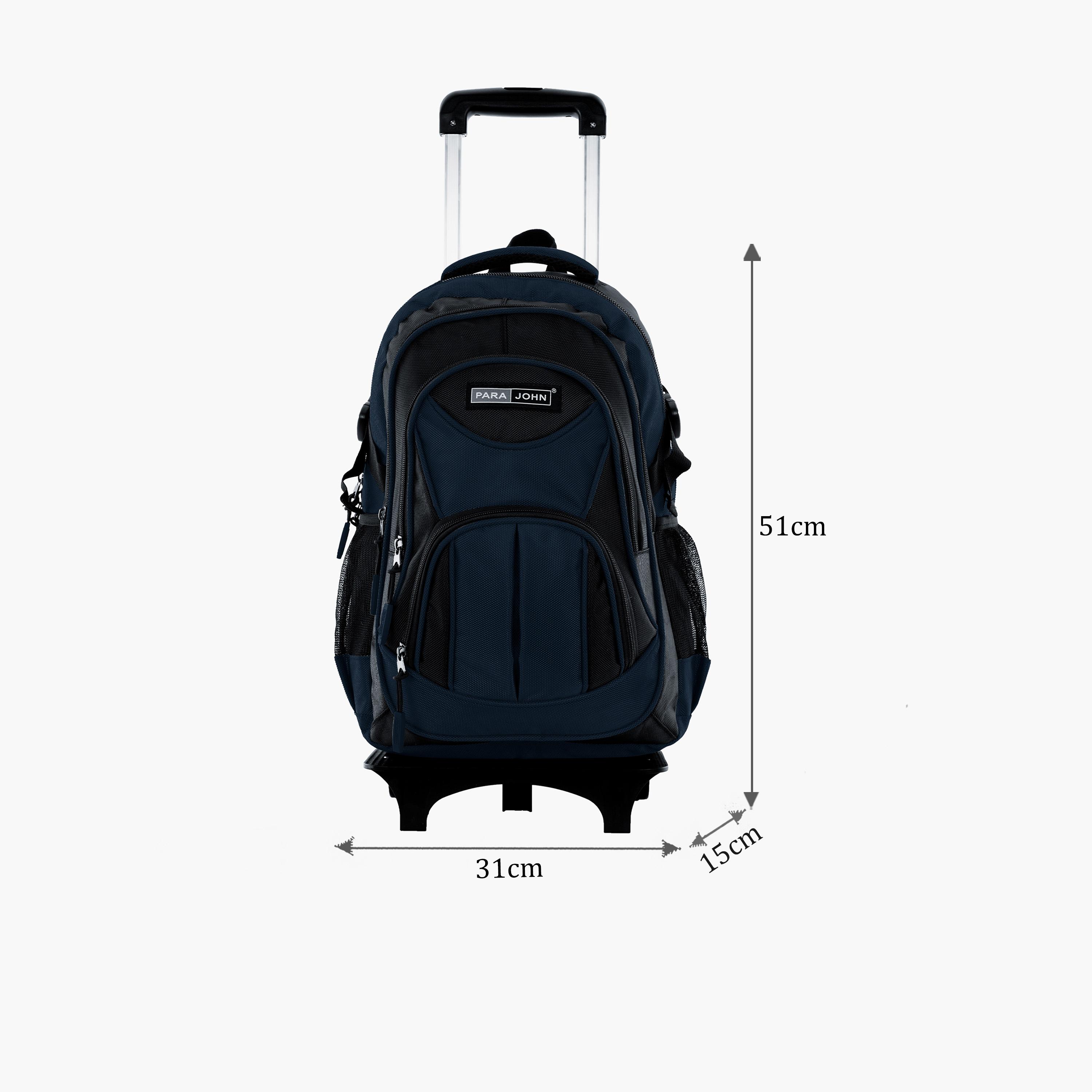 بارا جون - شنطة بوليستر بعجلات 32 لتر | 20 إنش، حزام قابل للتعديل | PJTRBP6722A20BL-school-bagsandbackpacks-trolleybags-image-2