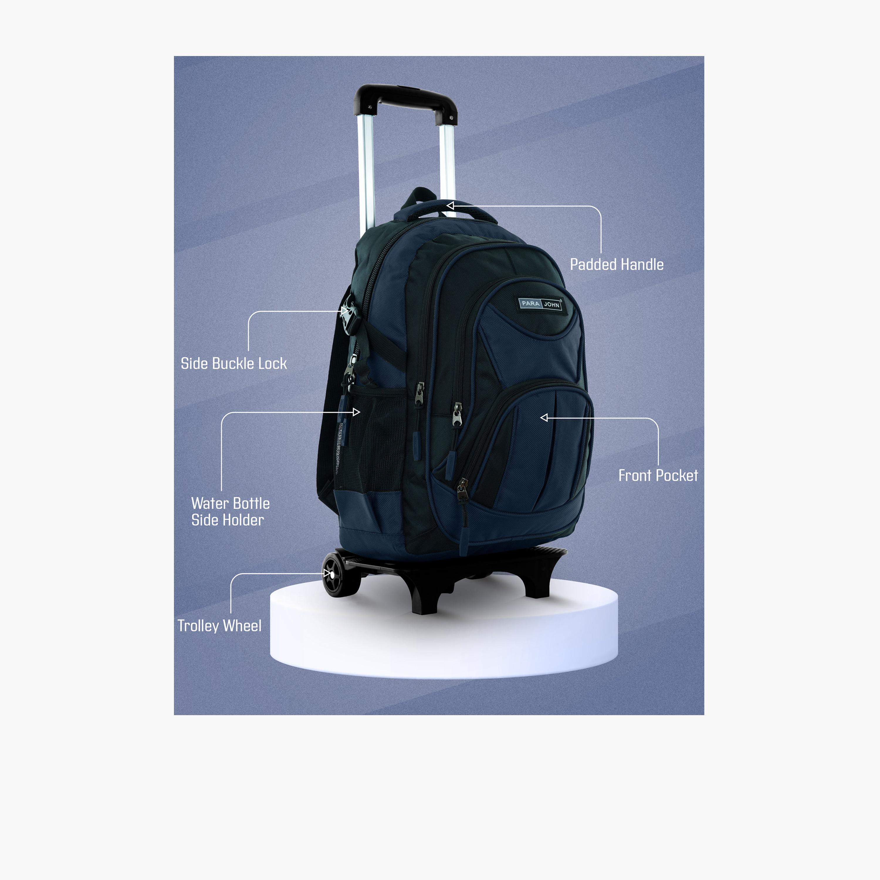 بارا جون - شنطة بوليستر بعجلات 32 لتر | 20 إنش، حزام قابل للتعديل | PJTRBP6722A20BL-school-bagsandbackpacks-trolleybags-image-4
