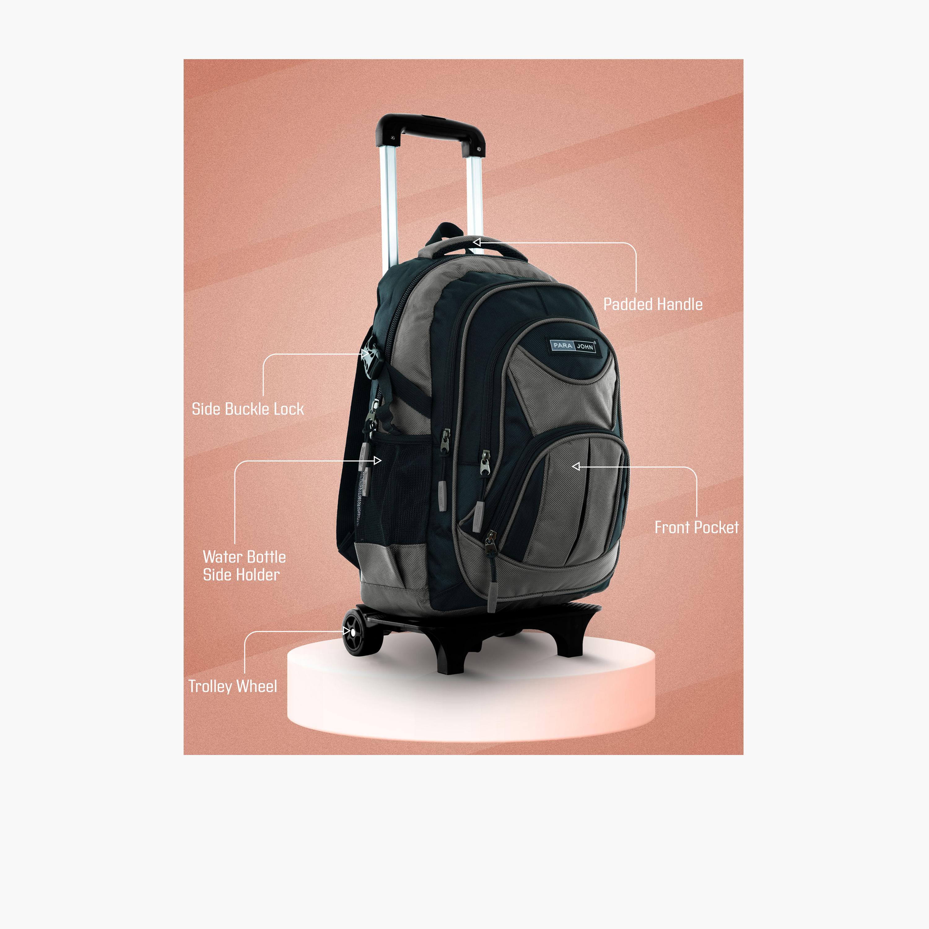 Para John 32 L | 20 Inches Trolley Bag, Polyester, Adjustable Strap | PJTRBP6722A20C-school-bagsandbackpacks-trolleybags-image-3