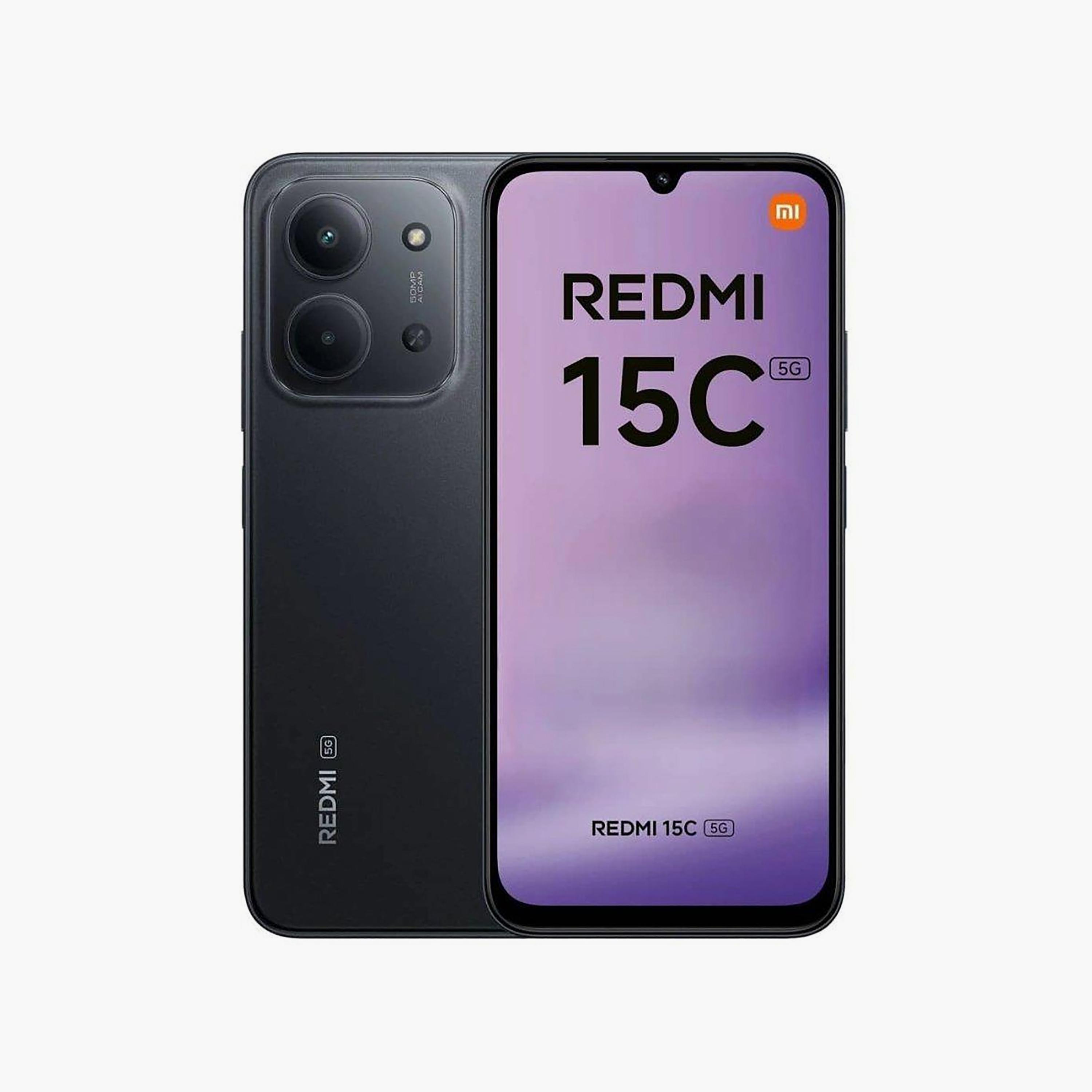 هاتف ريدمي 15C لون اسود 5G شريحتين رام 8 جيجابايت ذاكرة 256 جيجابايت شاشة 6.9 بوصة-electronics-phones-image-1