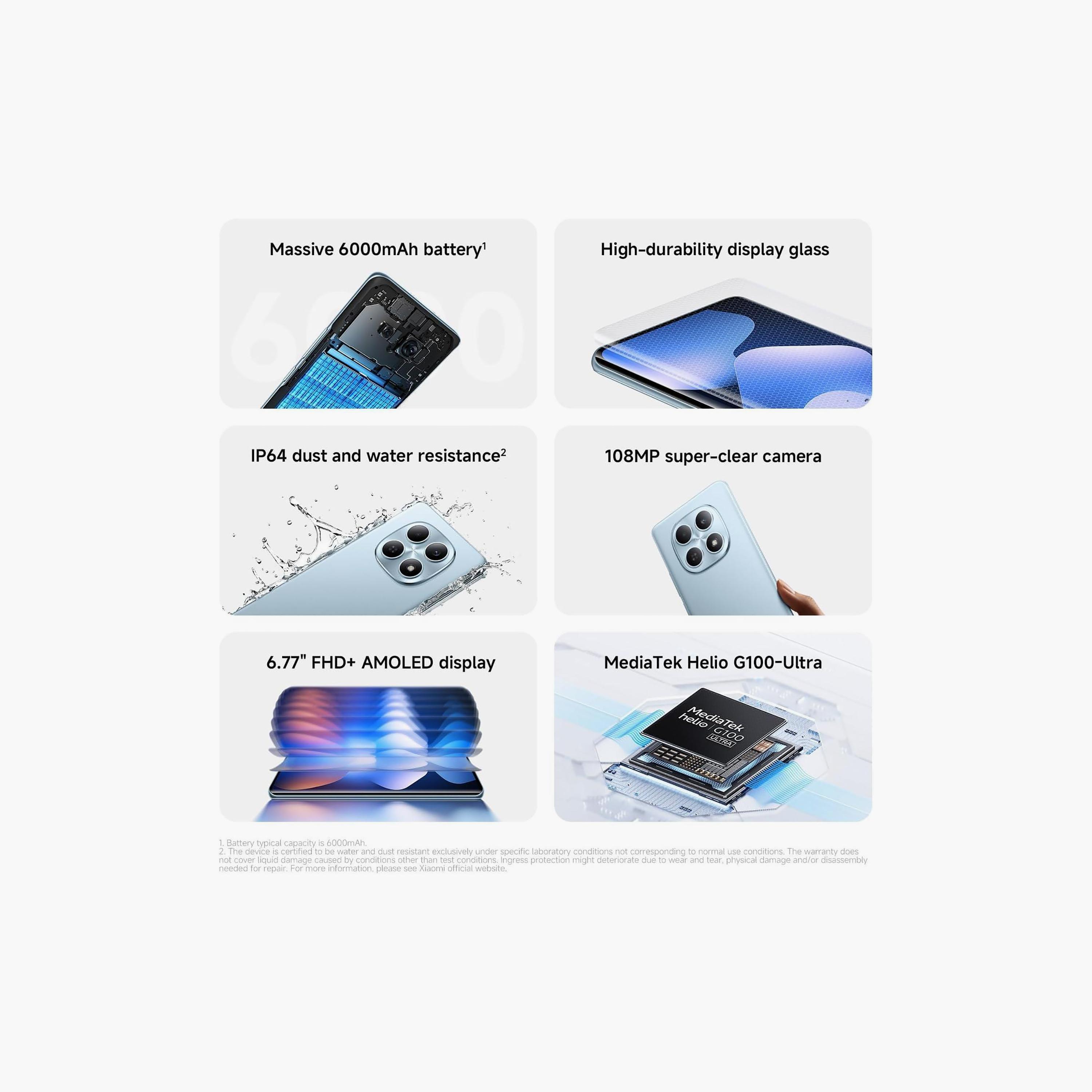 هاتف ريدمي نوت 15 5G شريحتين رام 8 جيجابايت ذاكرة 256 جيجابايت شاشة 6.77 بوصة-electronics-phones-image-2
