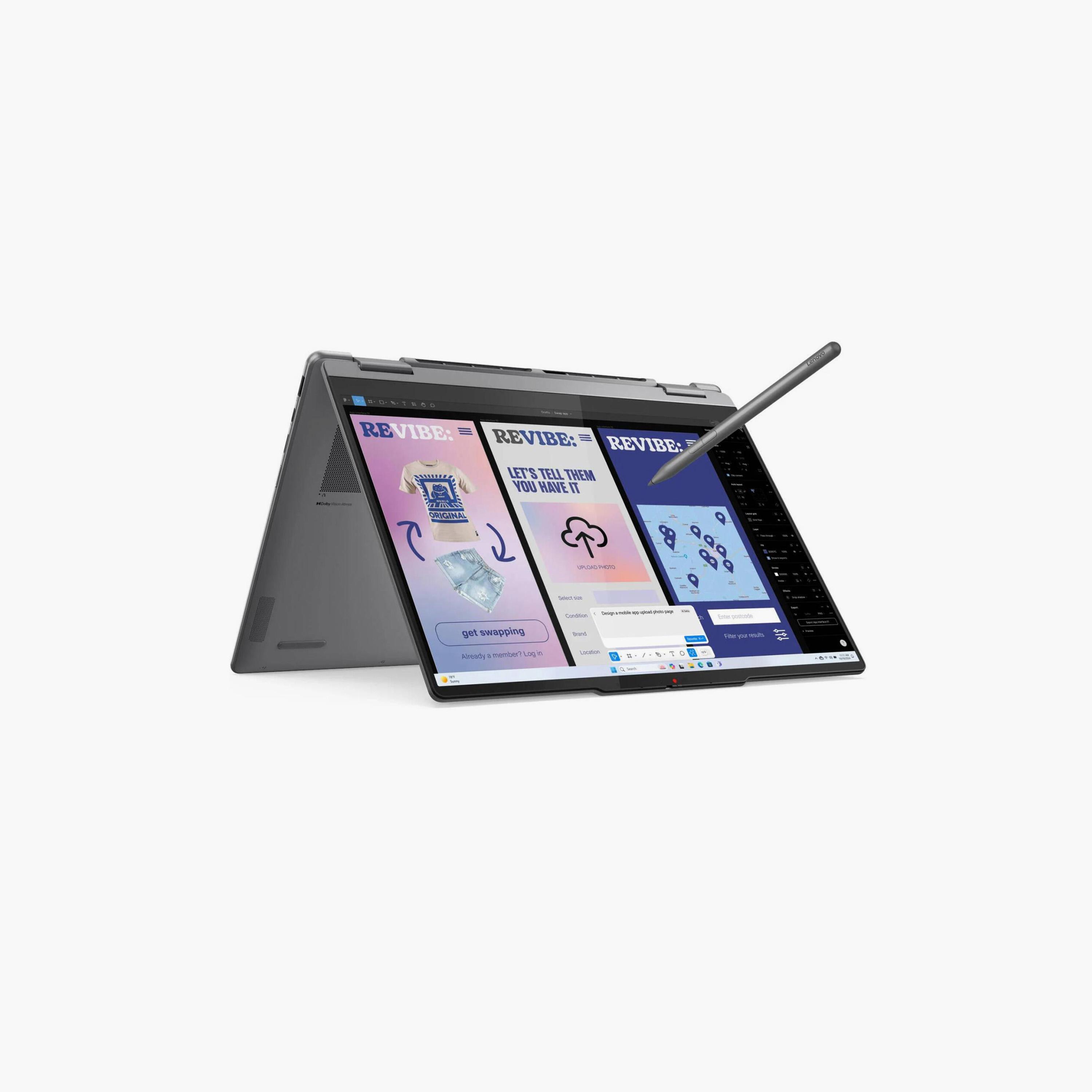 لابتوب لينوفو يوغا 7 (2 في 1) معالج الترا 7 رام 16 جيجابايت هارد 512 جيجابايت لون رمادي-electronics-laptops-image-2