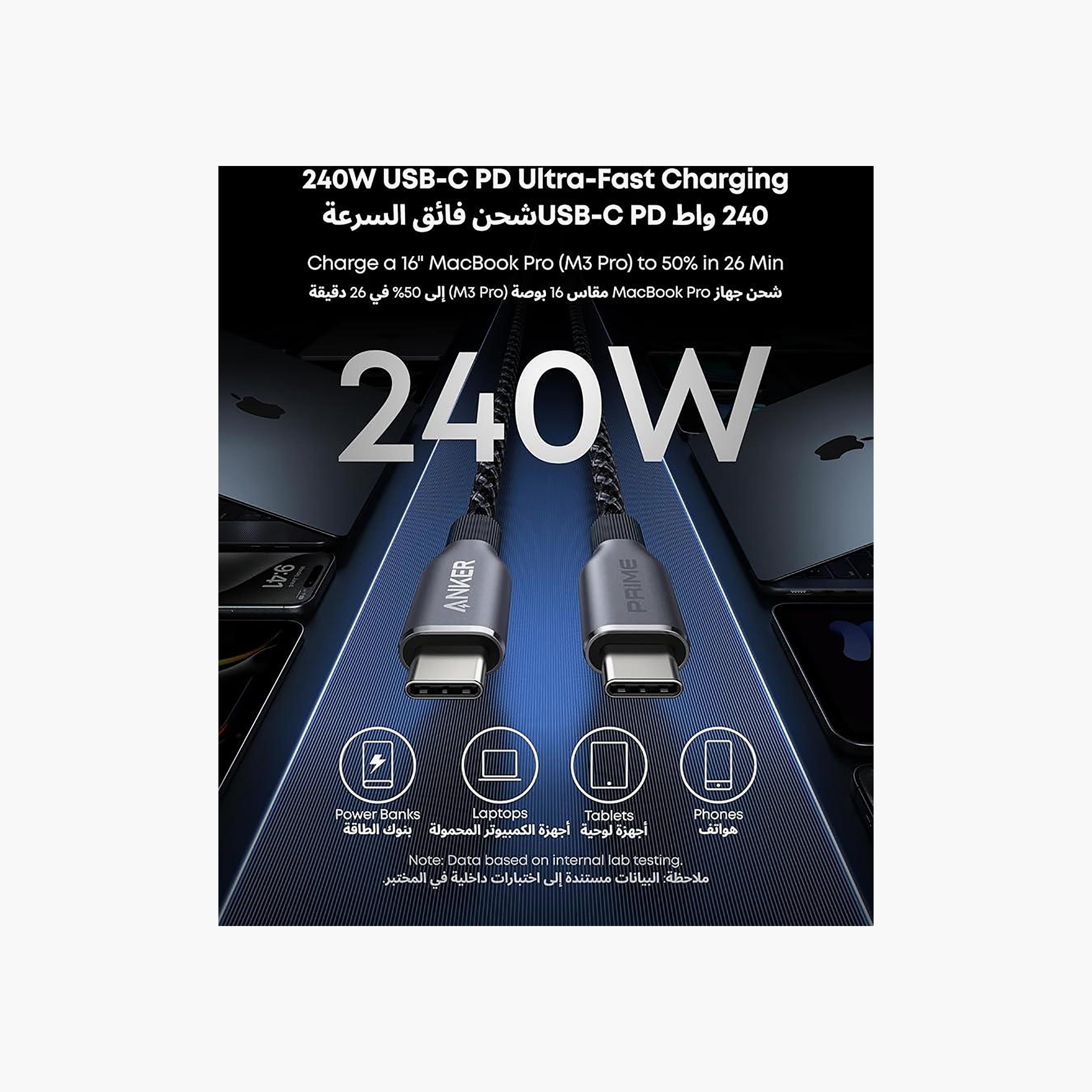 Anker Prime 240W USB C to USB C Cable 3F Black | A88E2011-electronics-accessories-mobileaccesories-image-2